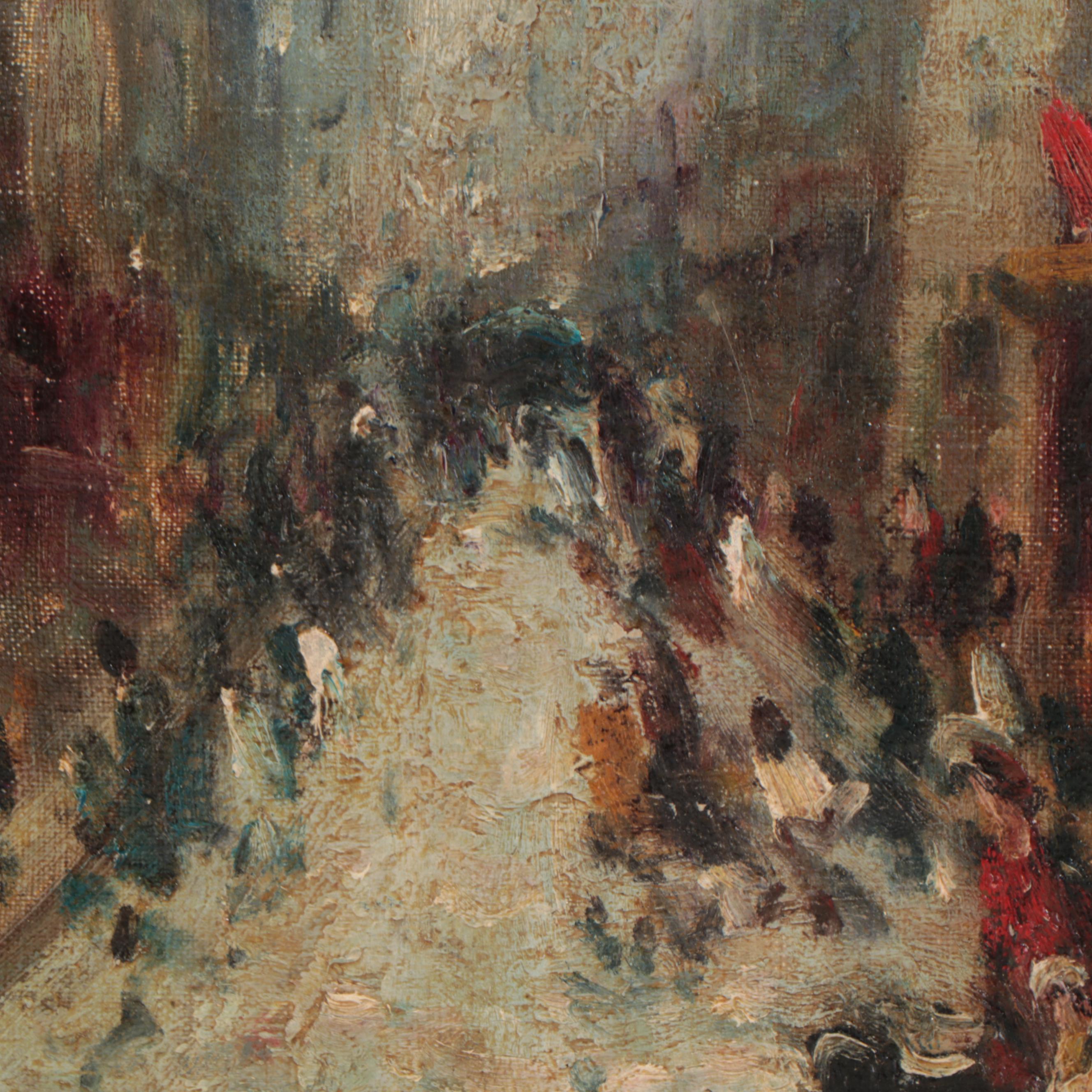 Merio Ameglio Oil Painting of Parisian City Scene