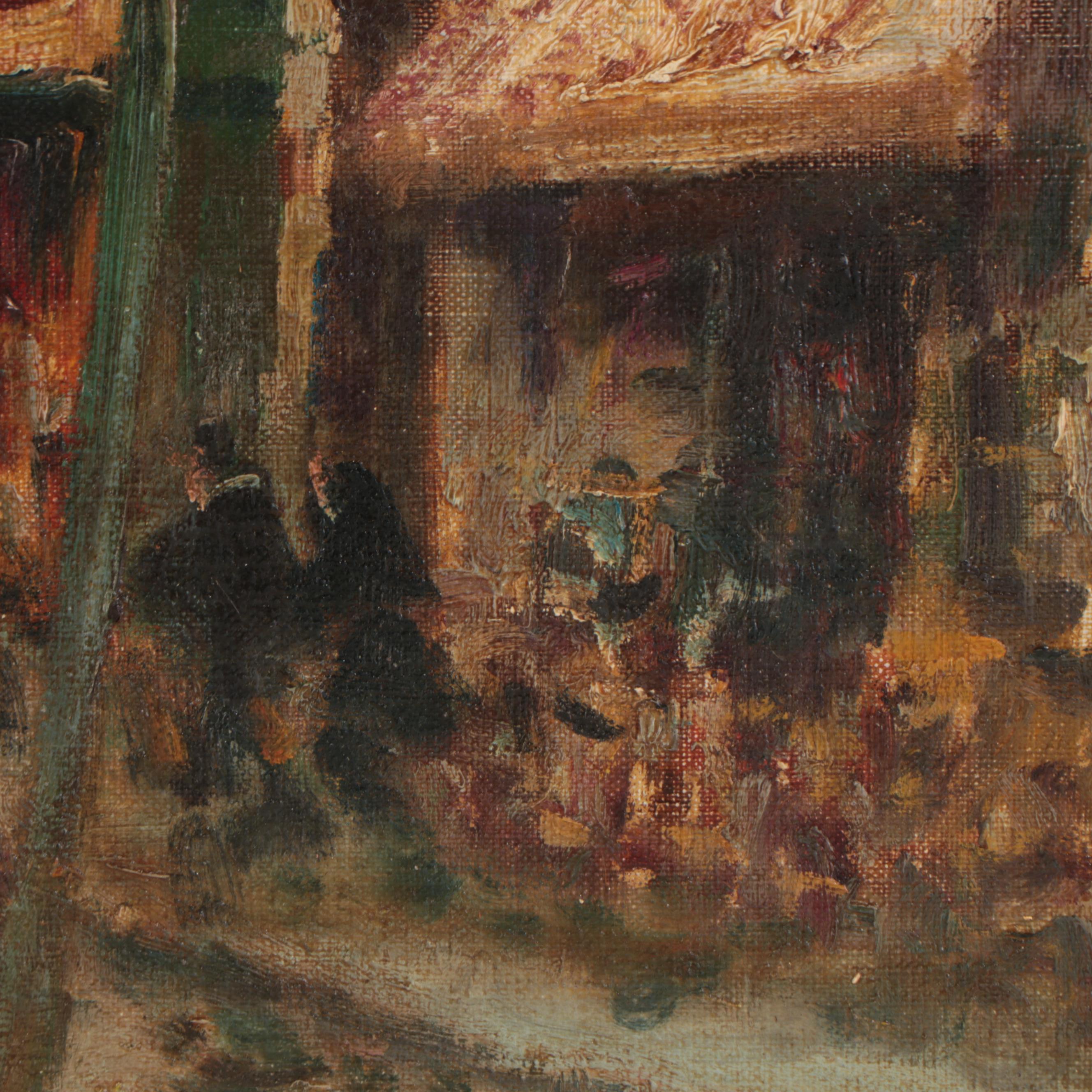 Merio Ameglio Oil Painting of Parisian City Scene