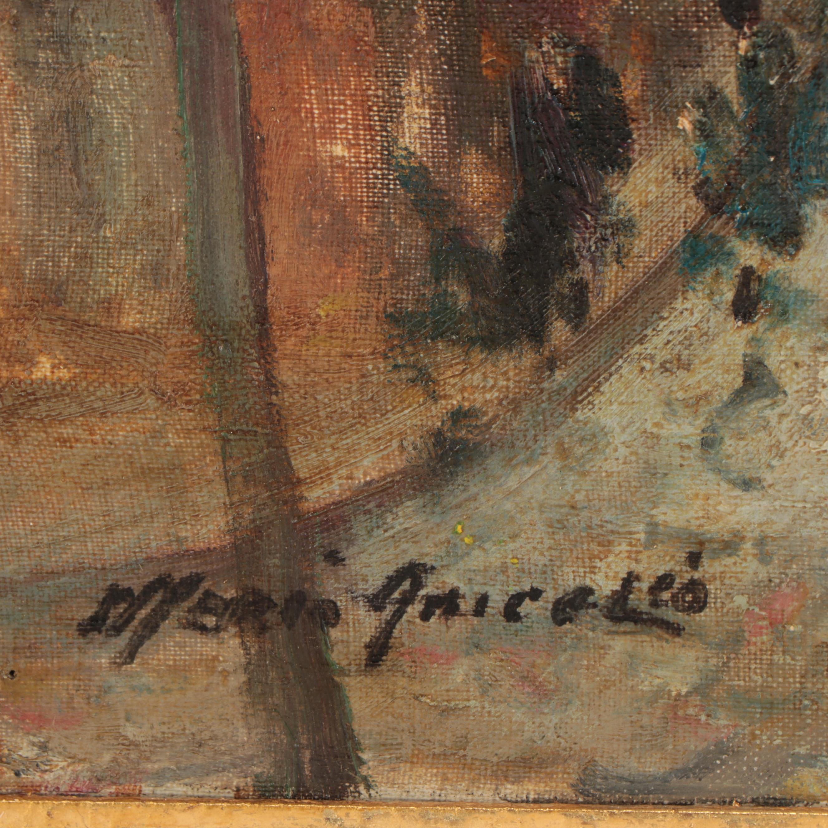 Merio Ameglio Oil Painting of Parisian City Scene