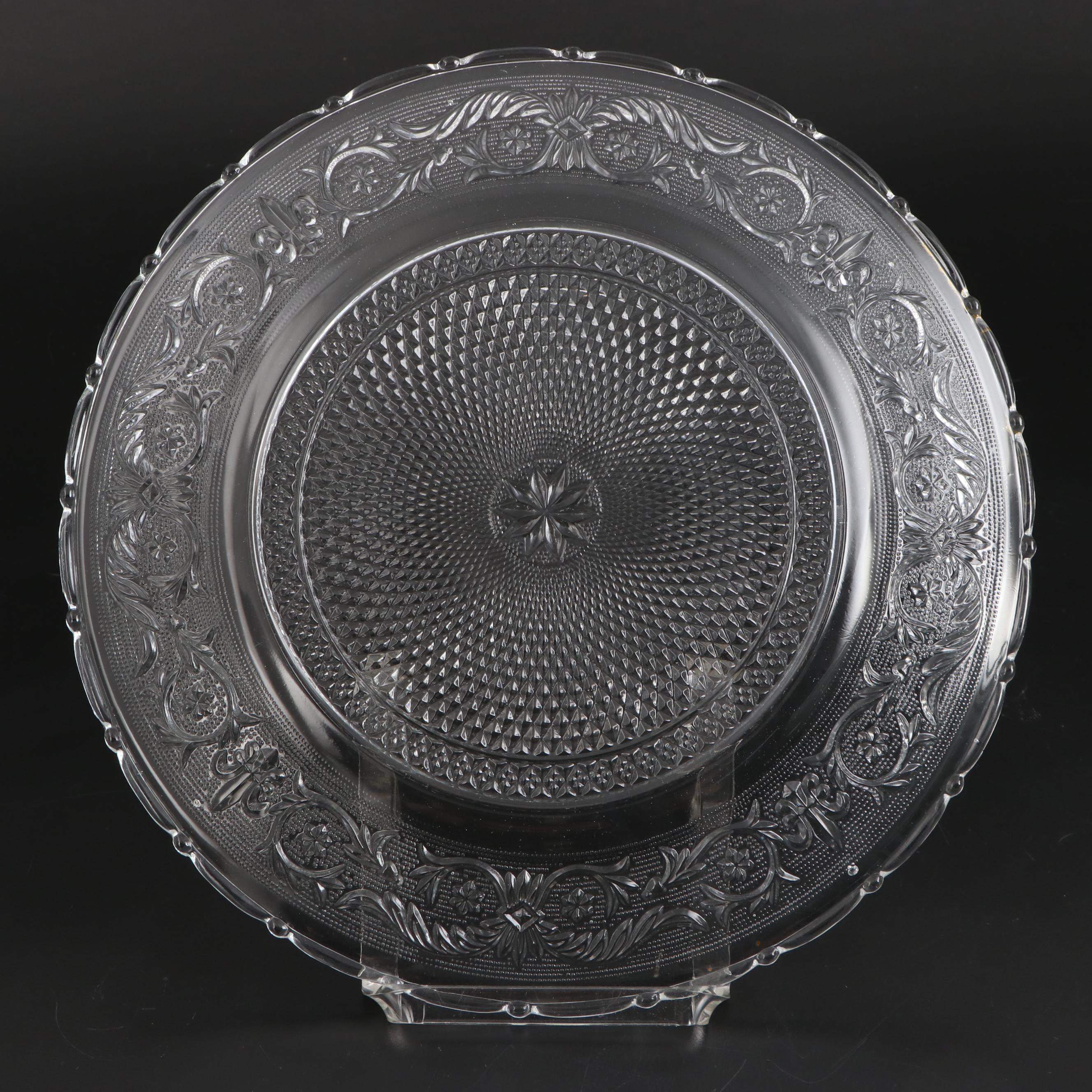 Crystal Clear Industries "Trellis" Clear Pressed Glass Chargers