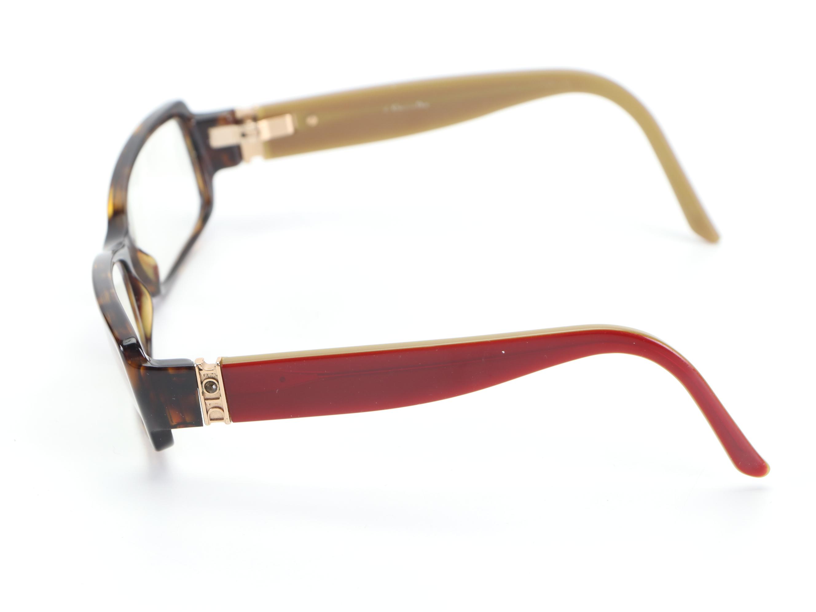 Christian Dior CD3152 Eyeglasses in Tortoise/Burgundy Frame with Case and Box