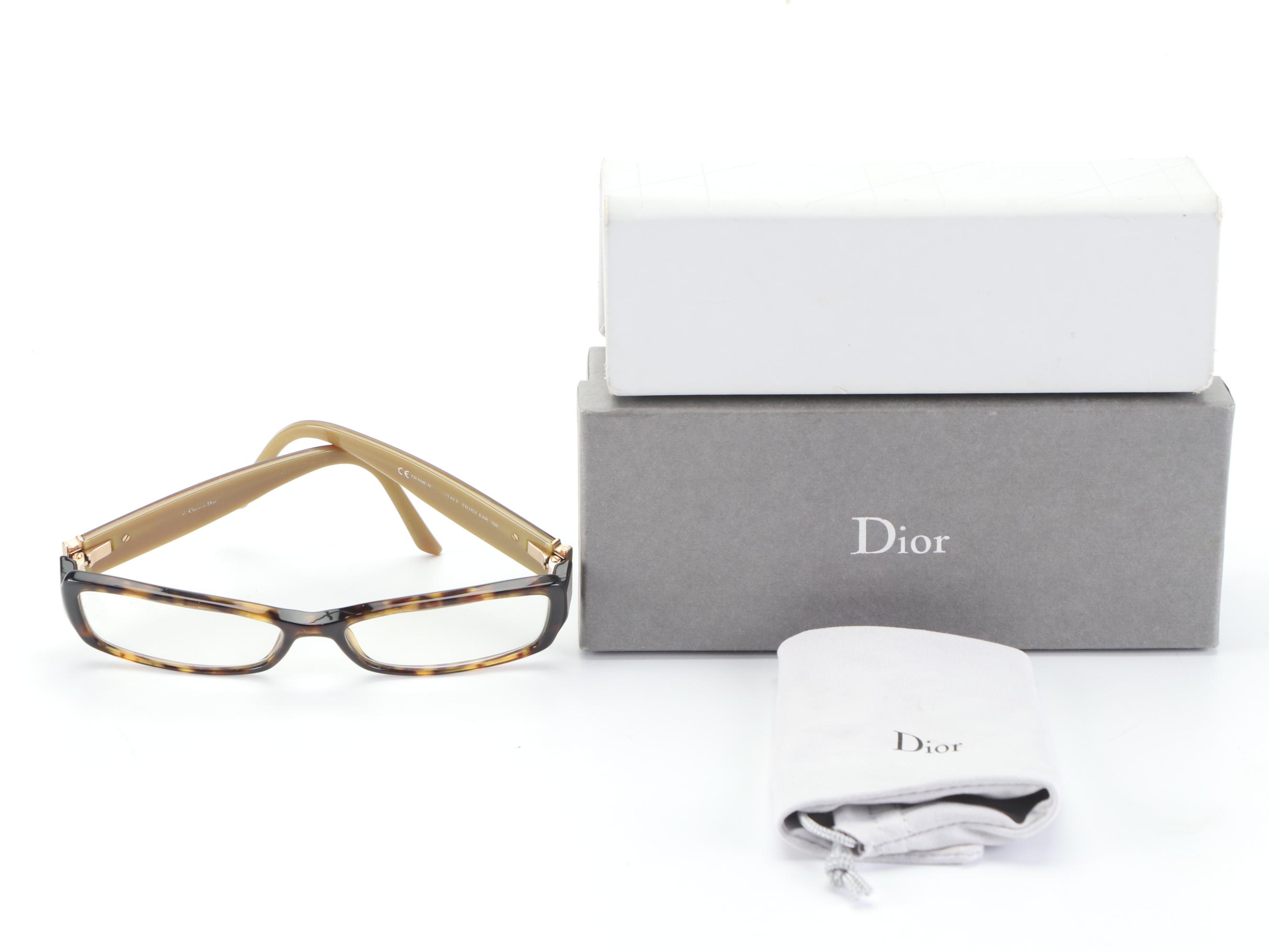 Christian Dior CD3152 Eyeglasses in Tortoise/Burgundy Frame with Case and Box