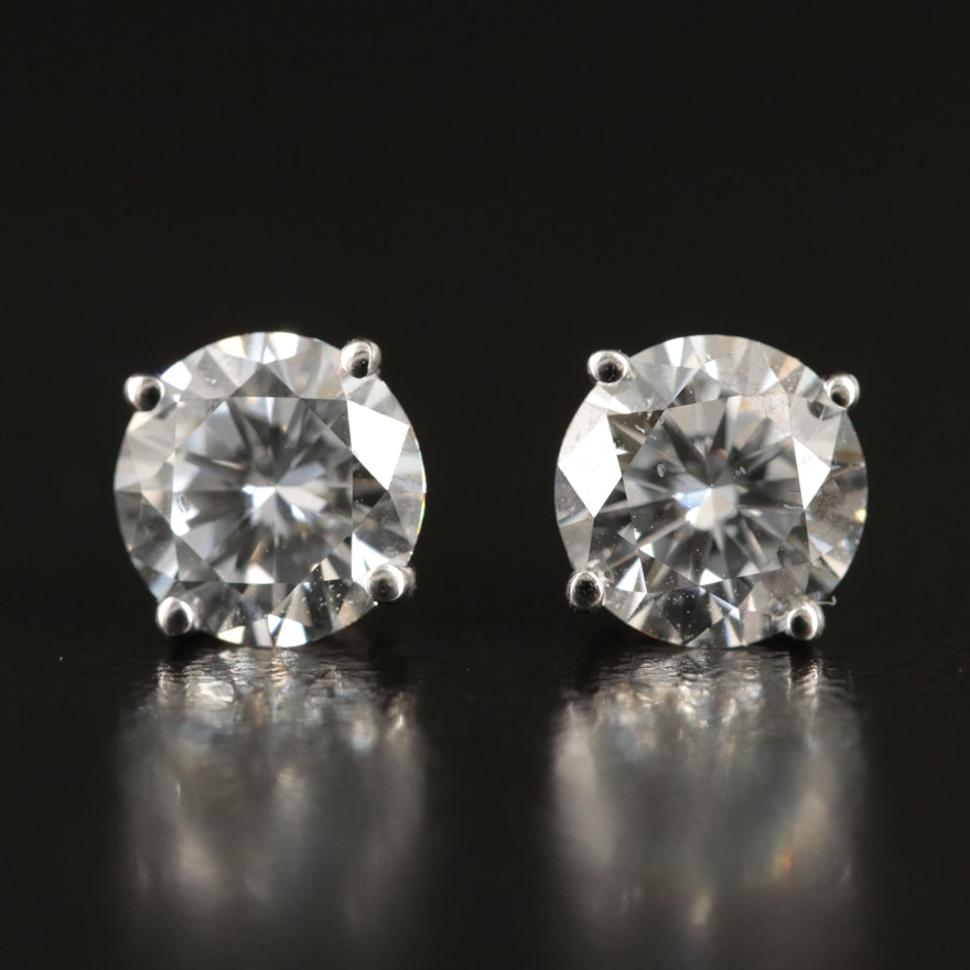 14K 1.66 CTW Lab Grown Diamond Stud Earrings
