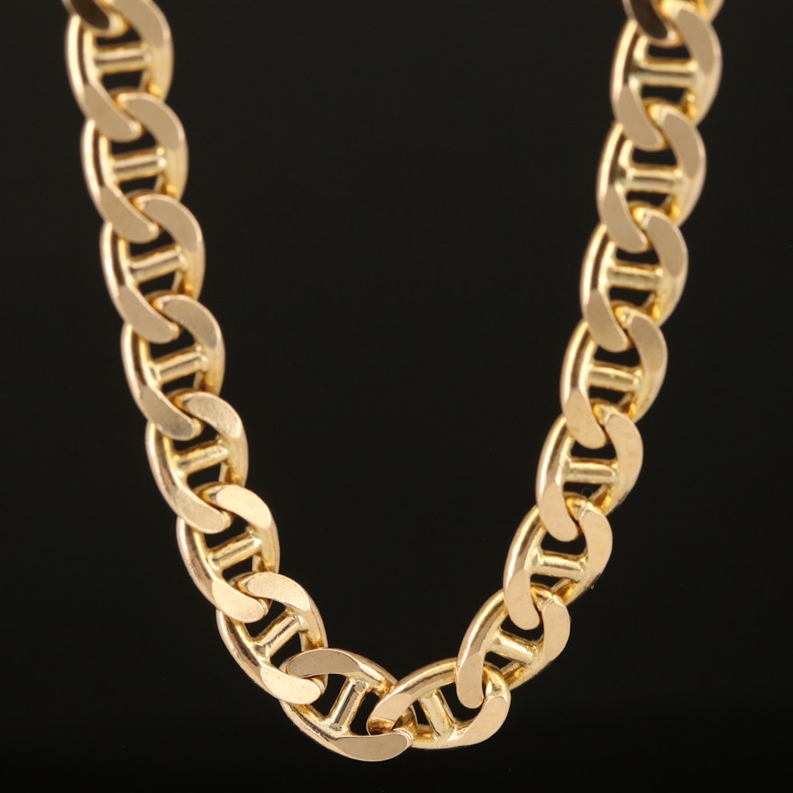 Italian 14K Mariner Chain Necklace