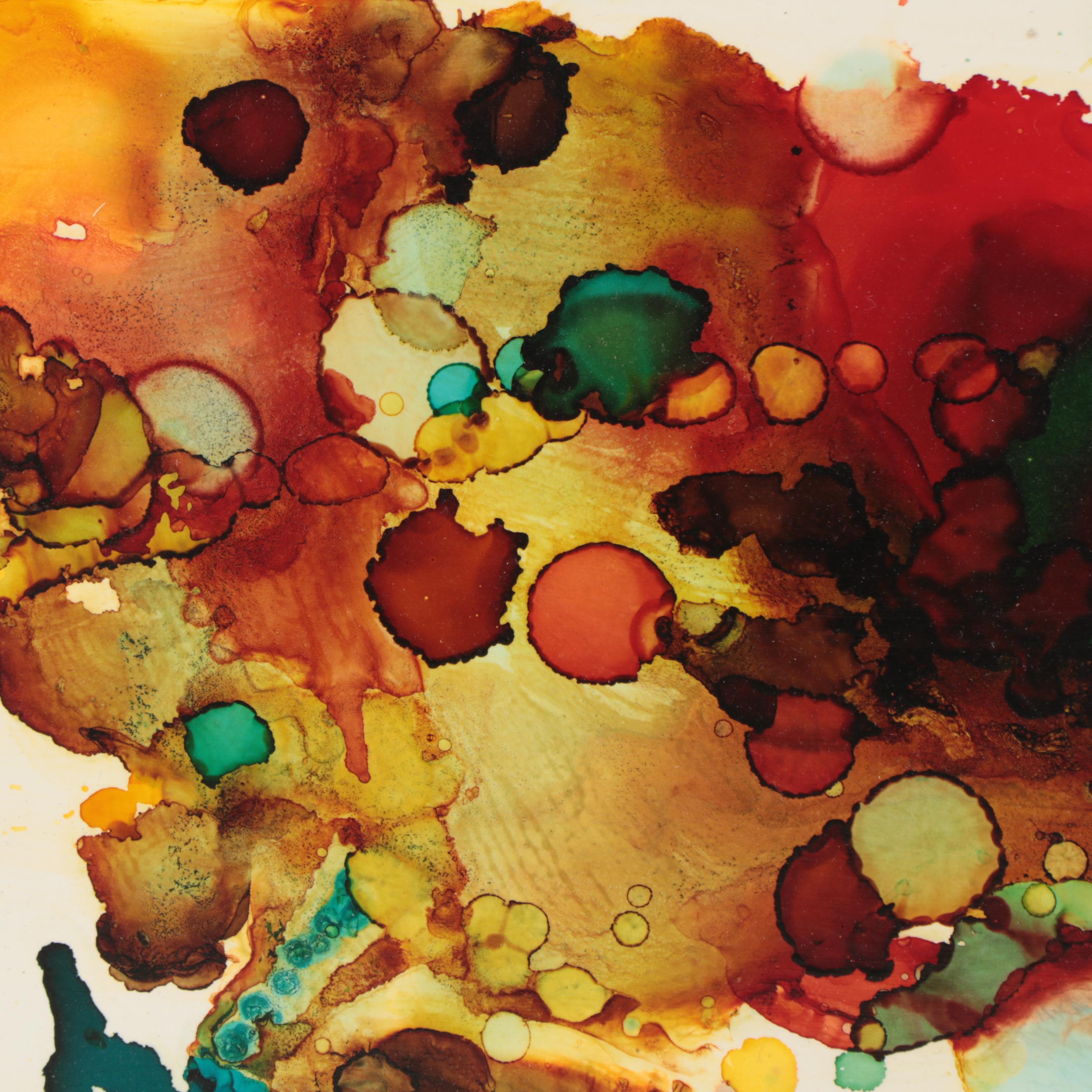 Helen Dannelly Abstract Alcohol Ink Painting "Dive," 2017