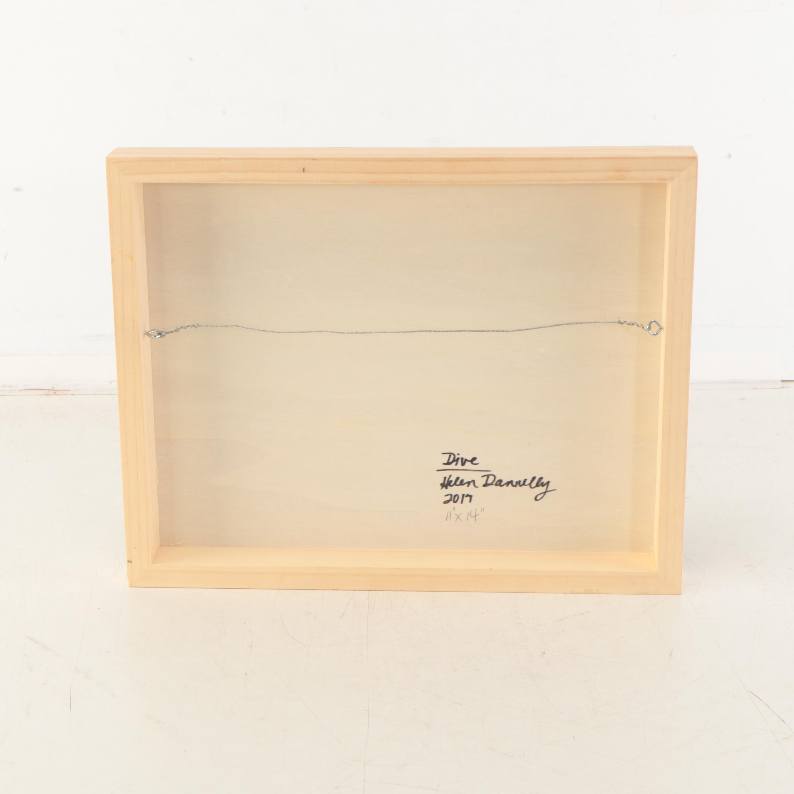 Helen Dannelly Abstract Alcohol Ink Painting "Dive," 2017