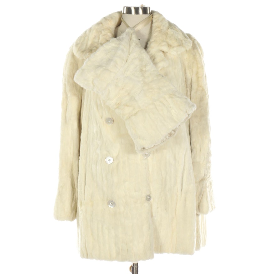 White Rabbit Fur Coat with Muff from Kastoria Furs