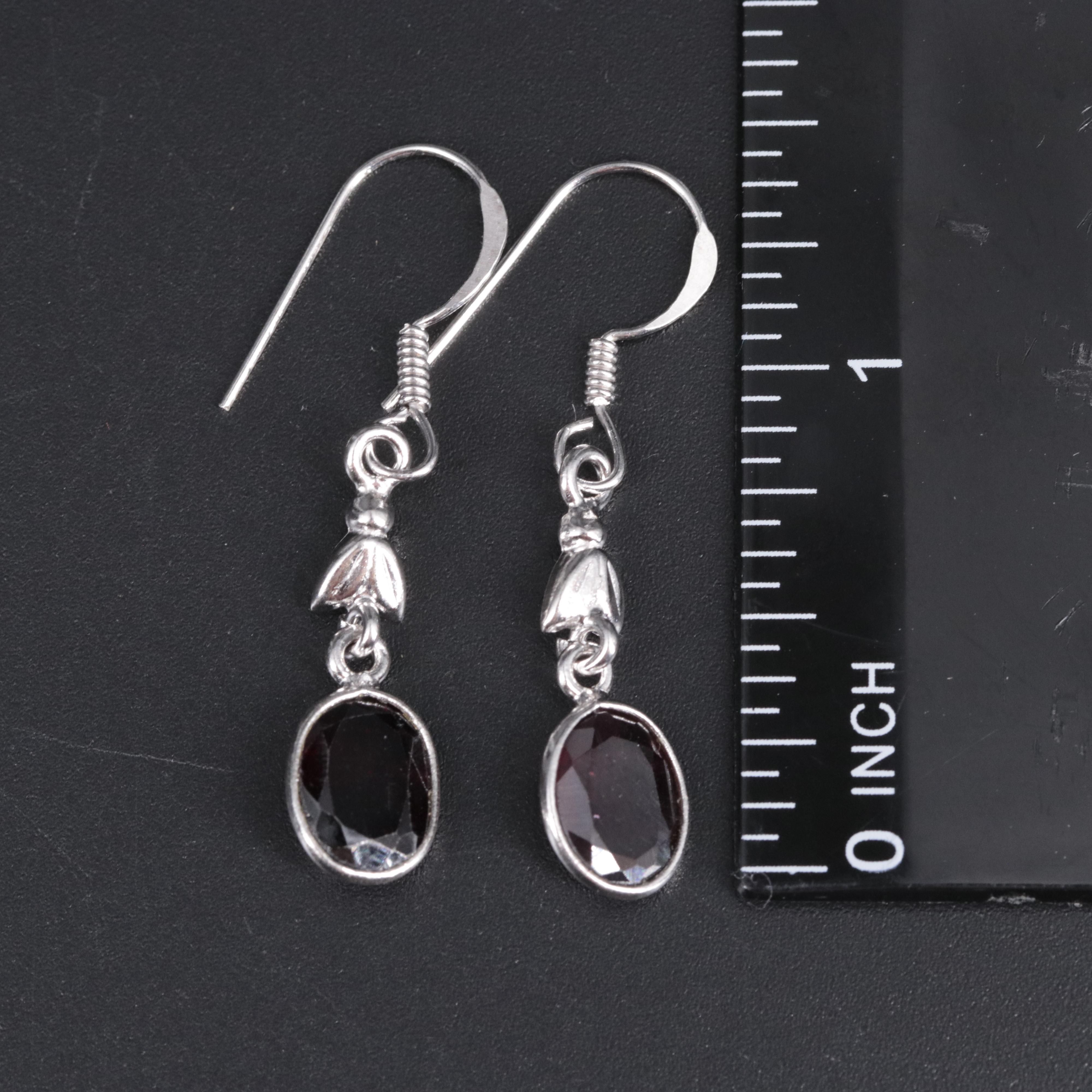 Sterling Gemstone Drop Earrings