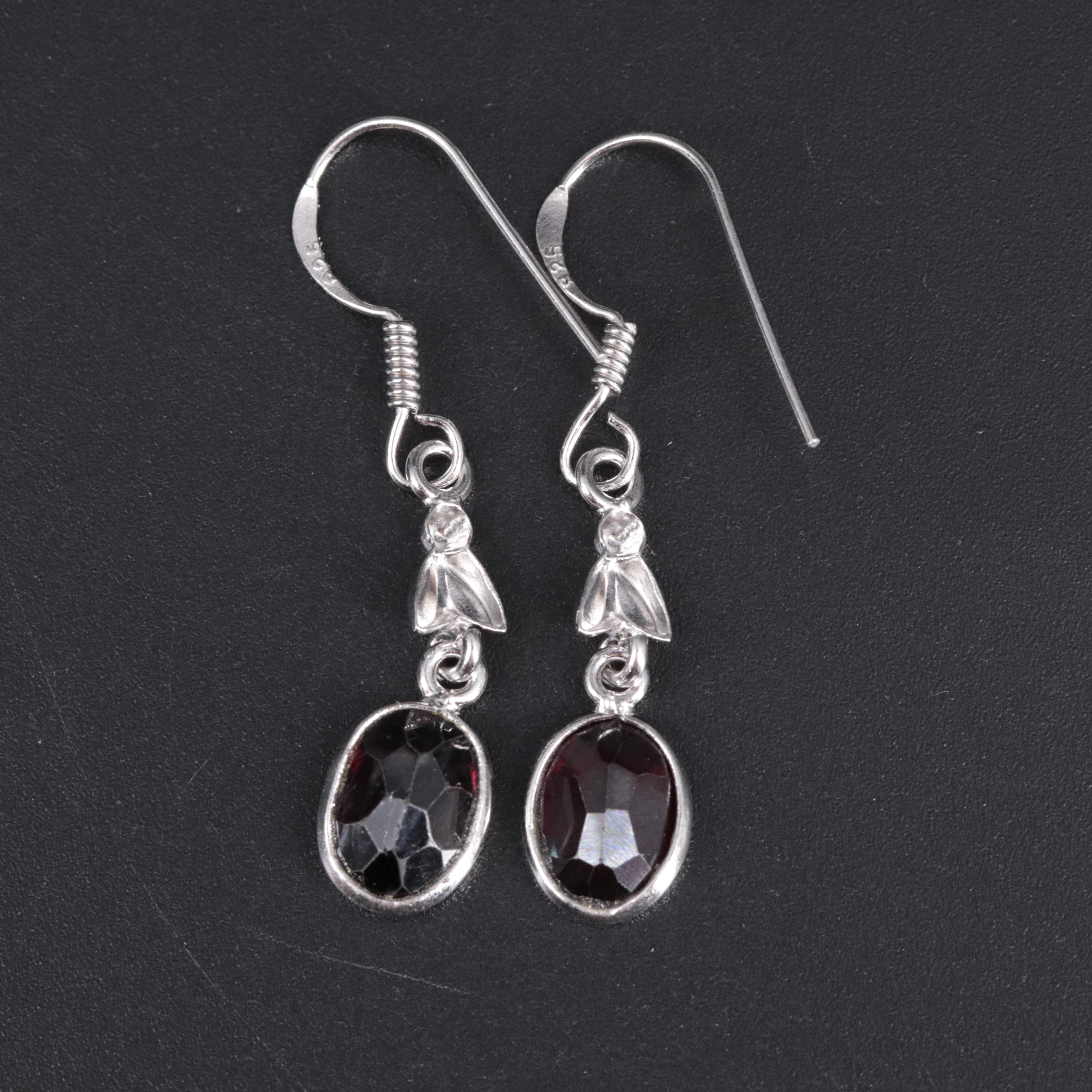 Sterling Gemstone Drop Earrings