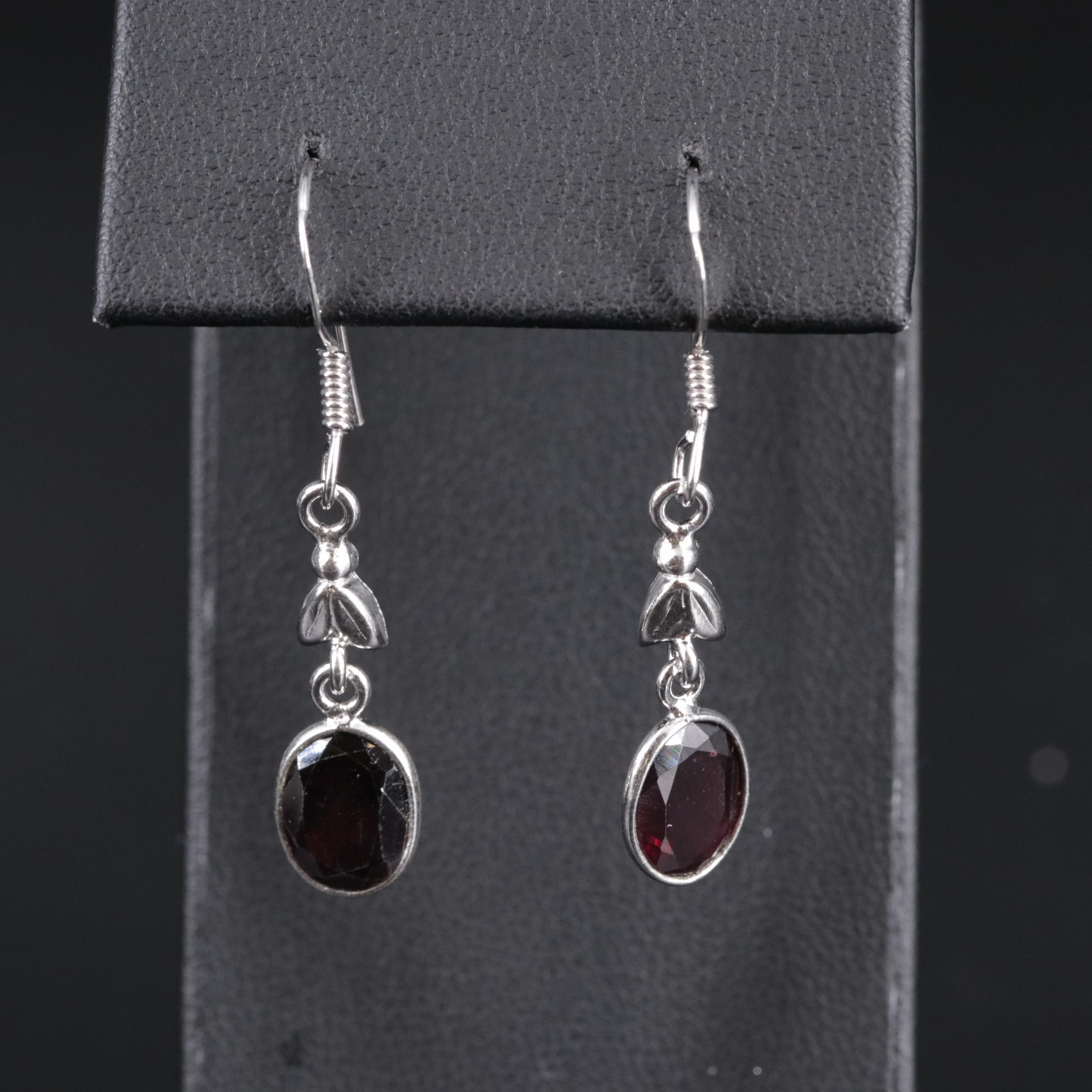 Sterling Gemstone Drop Earrings