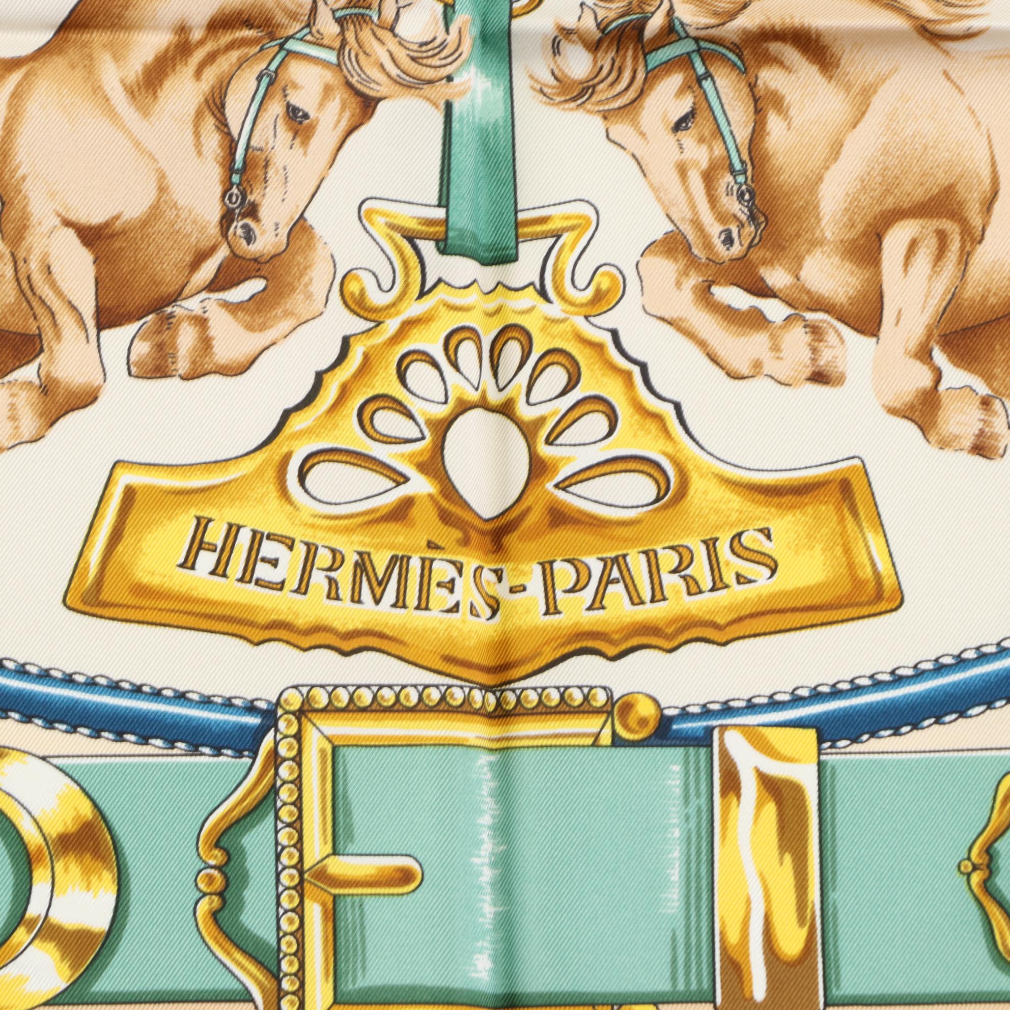Hermès "Chevaux de Trait" Silk Twill Scarf