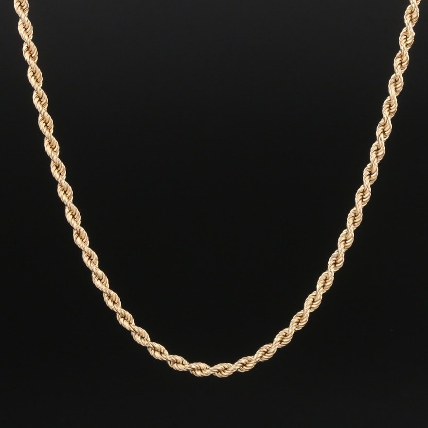Italian 14K Rope Chain Necklace