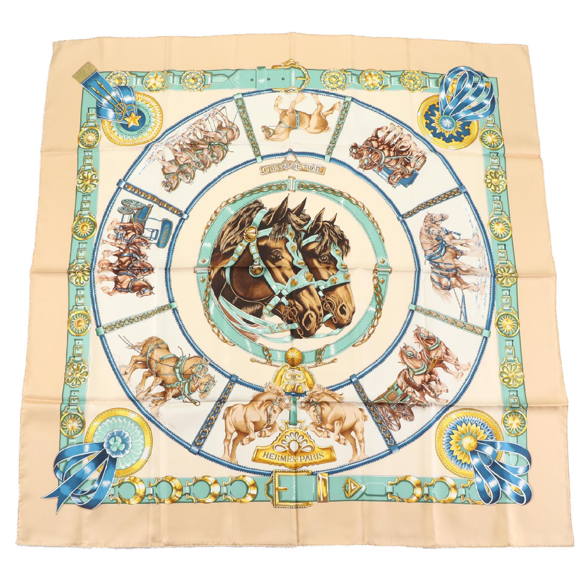 Hermès "Chevaux de Trait" Silk Twill Scarf