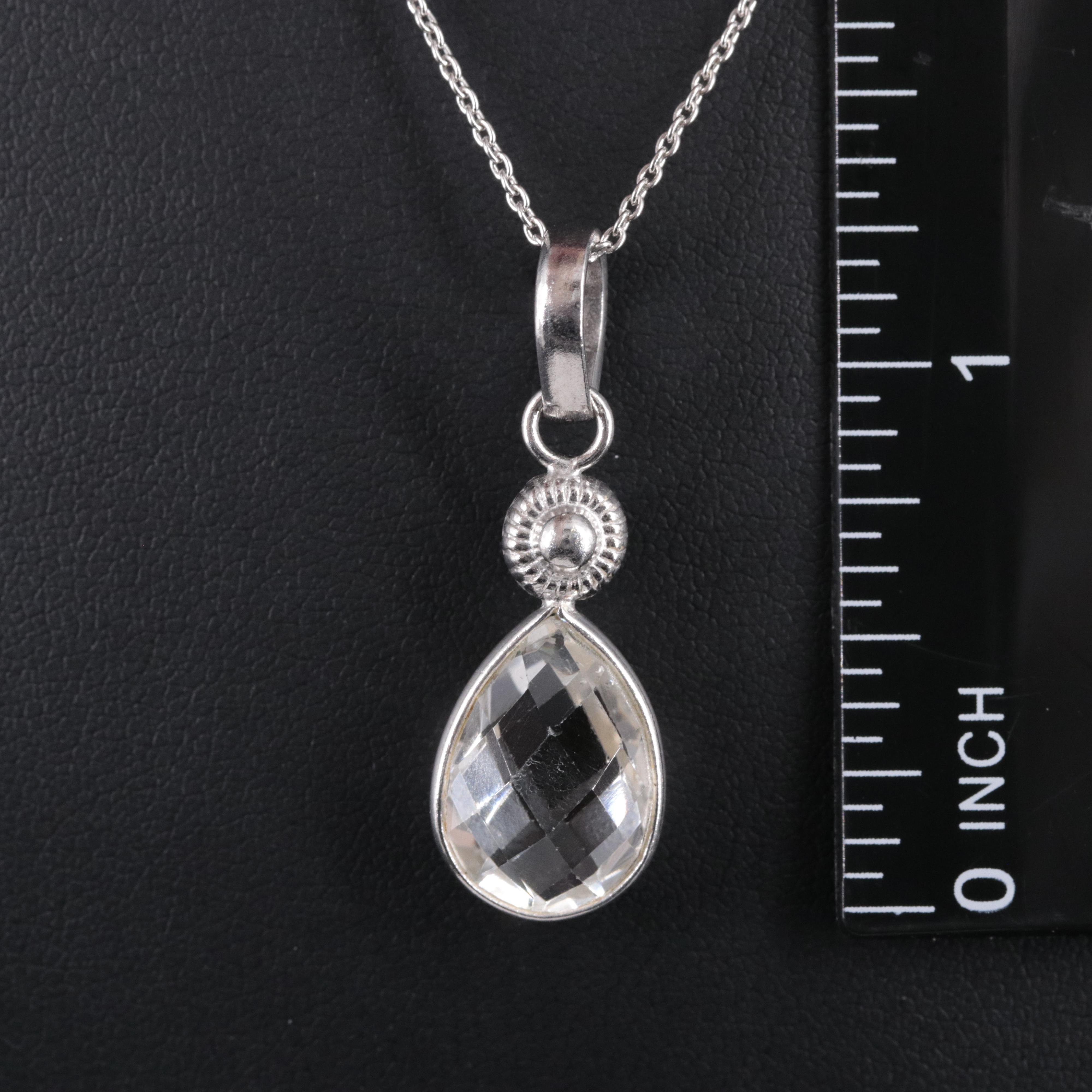 Sterling Silver Topaz Pendant Necklace