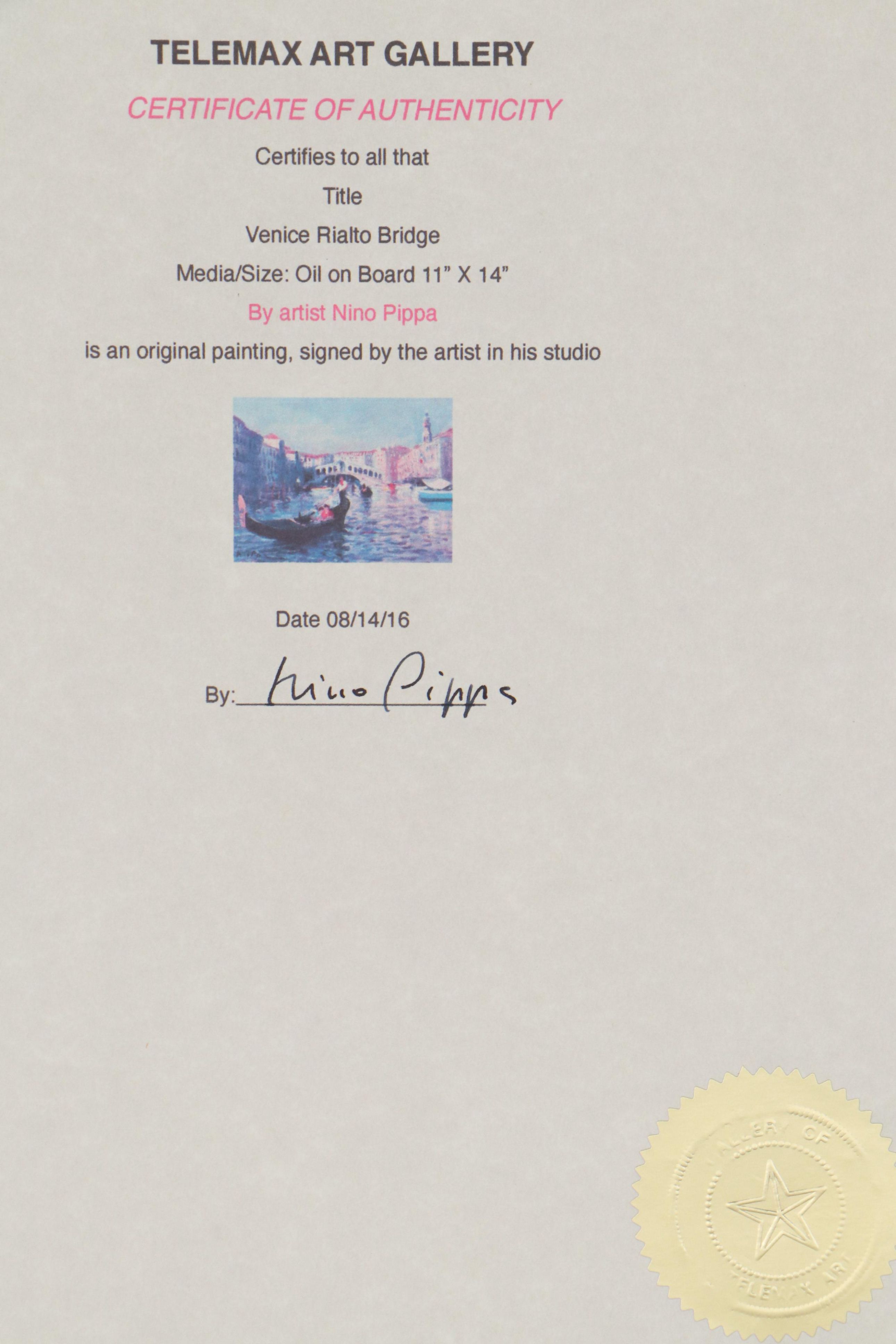 Nino Pippa Oil Painting "Venice - Rialto Bridge," 2016