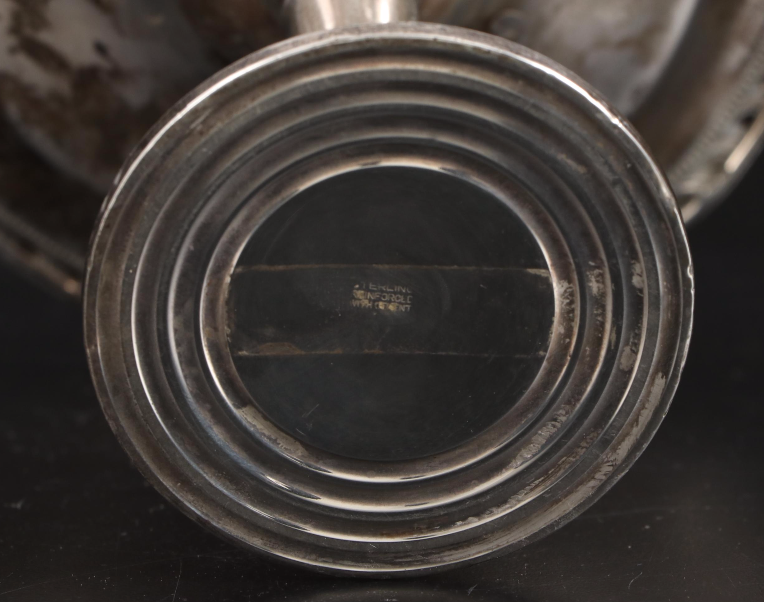 Frank M. Whiting and Fisher Weighted Sterling Urns with Other Compote