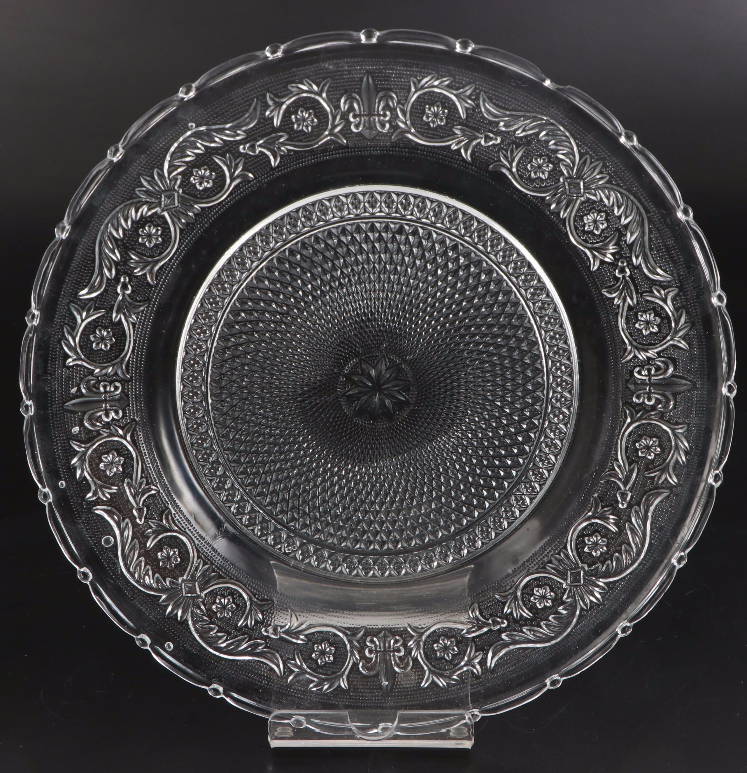 Crystal Clear Industries "Trellis" Clear Pressed Glass Chargers