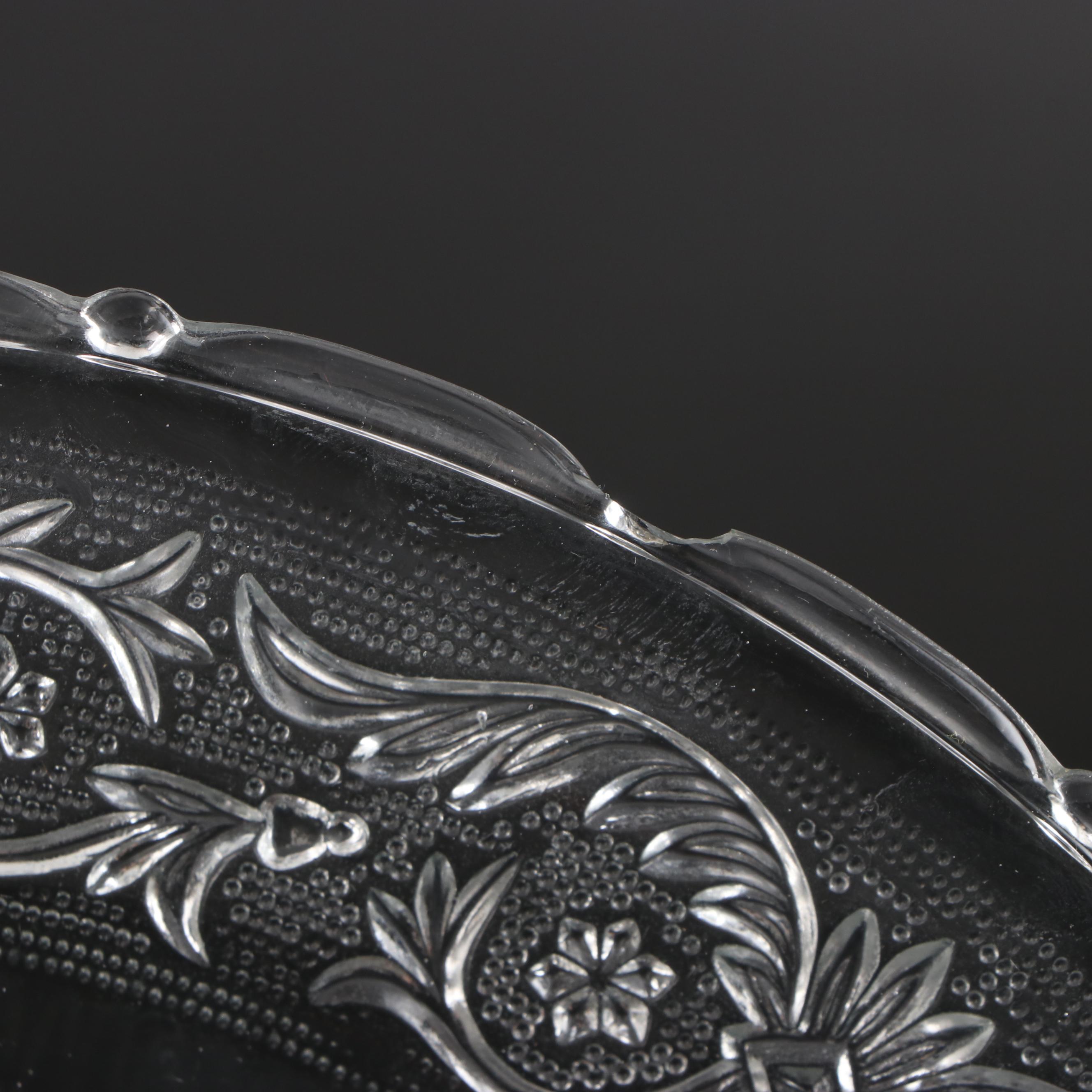 Crystal Clear Industries "Trellis" Clear Pressed Glass Chargers