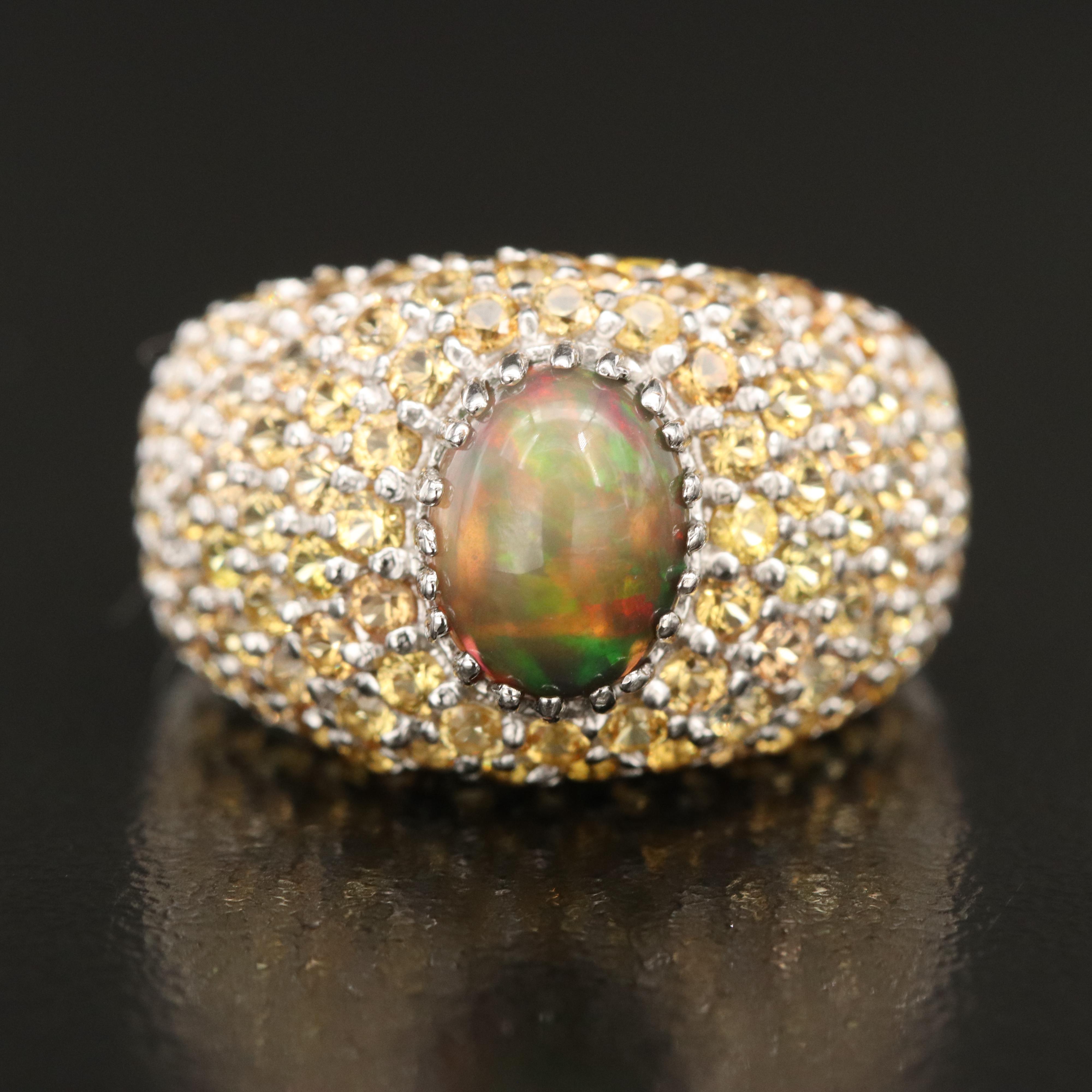 Opal and Sapphire Ring