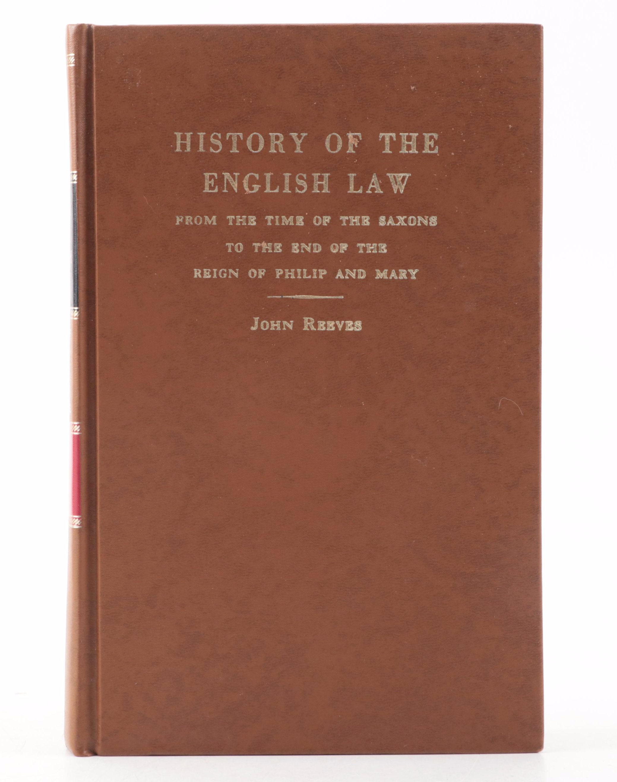 Facsimile "History of the English Law" Four-Volume Set by John Reeves, 1969