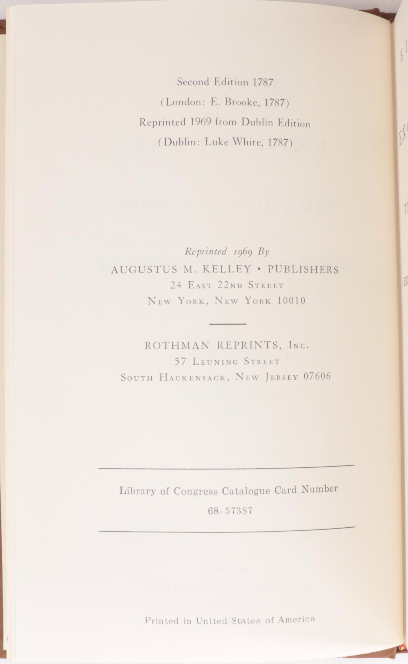Facsimile "History of the English Law" Four-Volume Set by John Reeves, 1969
