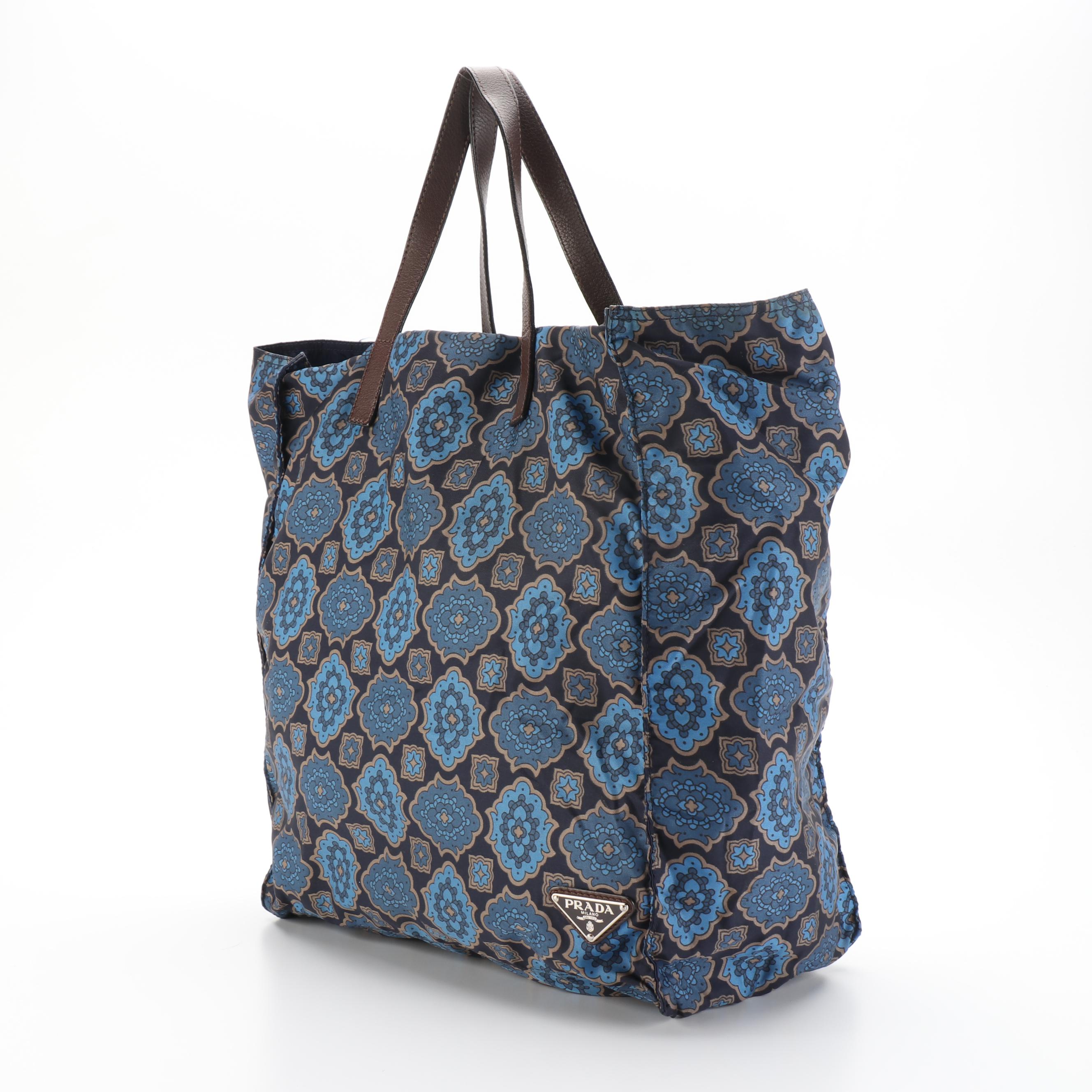 Prada Floral Nylon Tessuto Tote