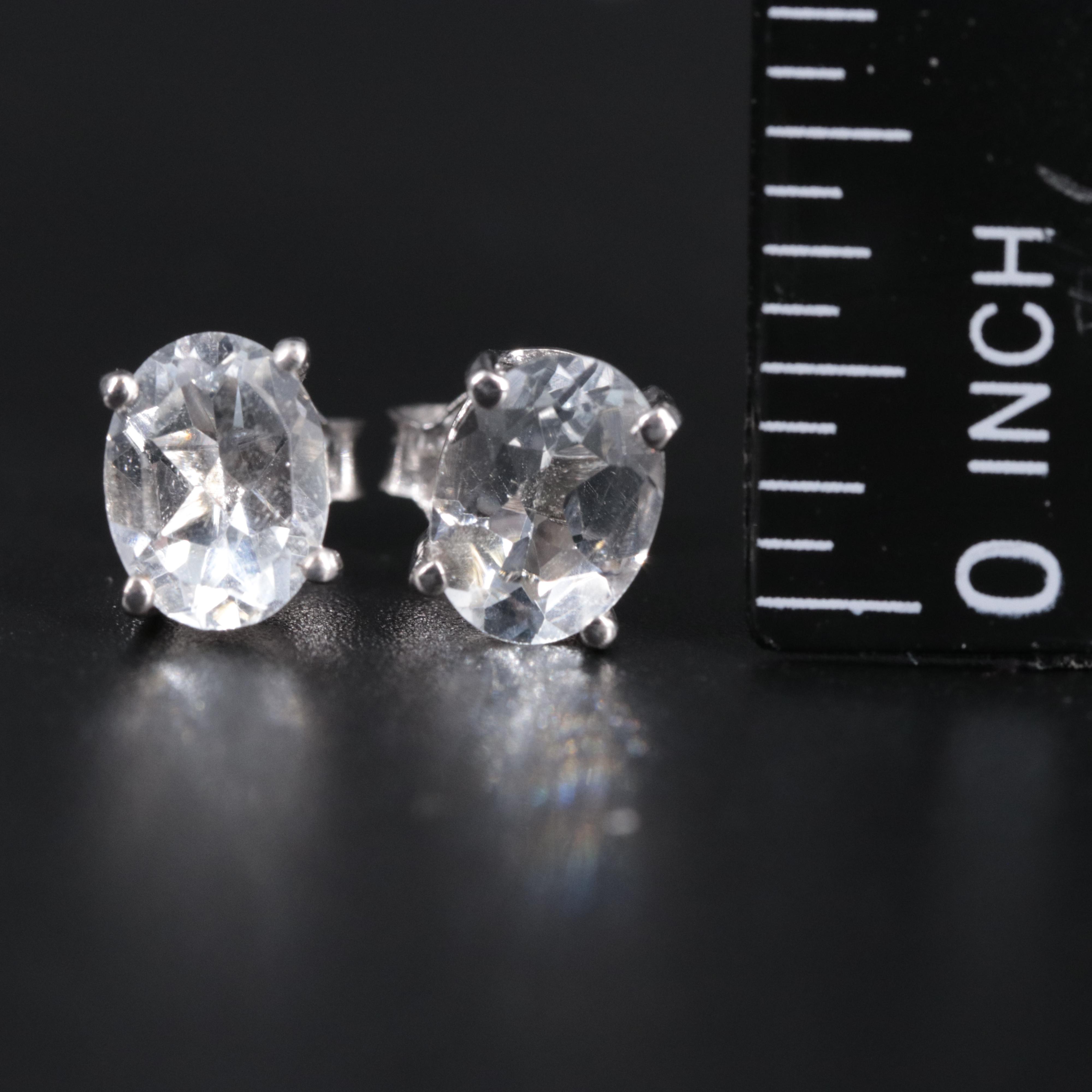 Sterling Silver Gemstone Stud Earrings