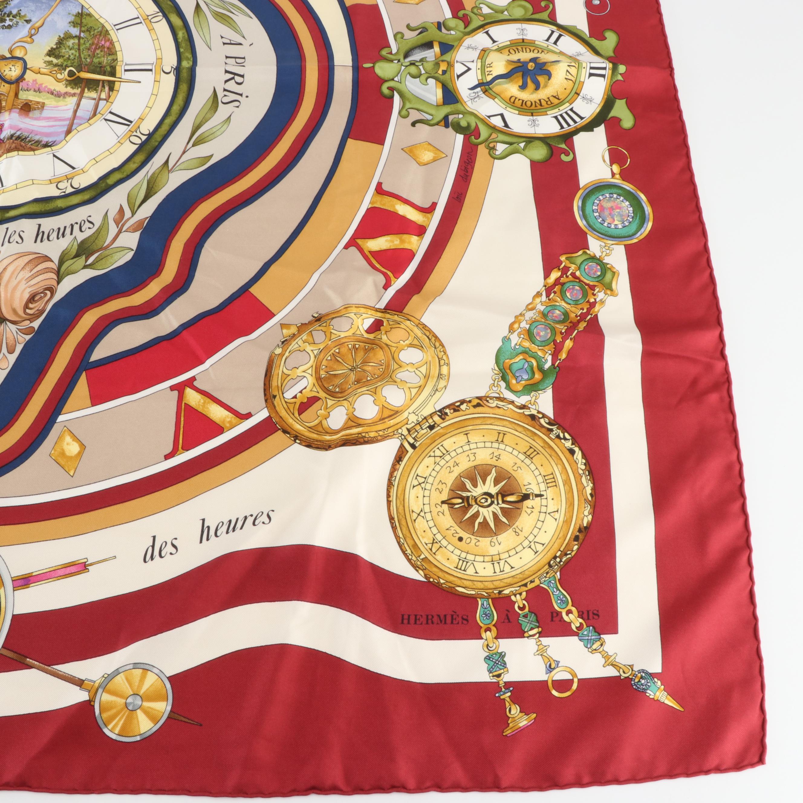 Hermès "La Ronde des Heures" Silk Twill Scarf