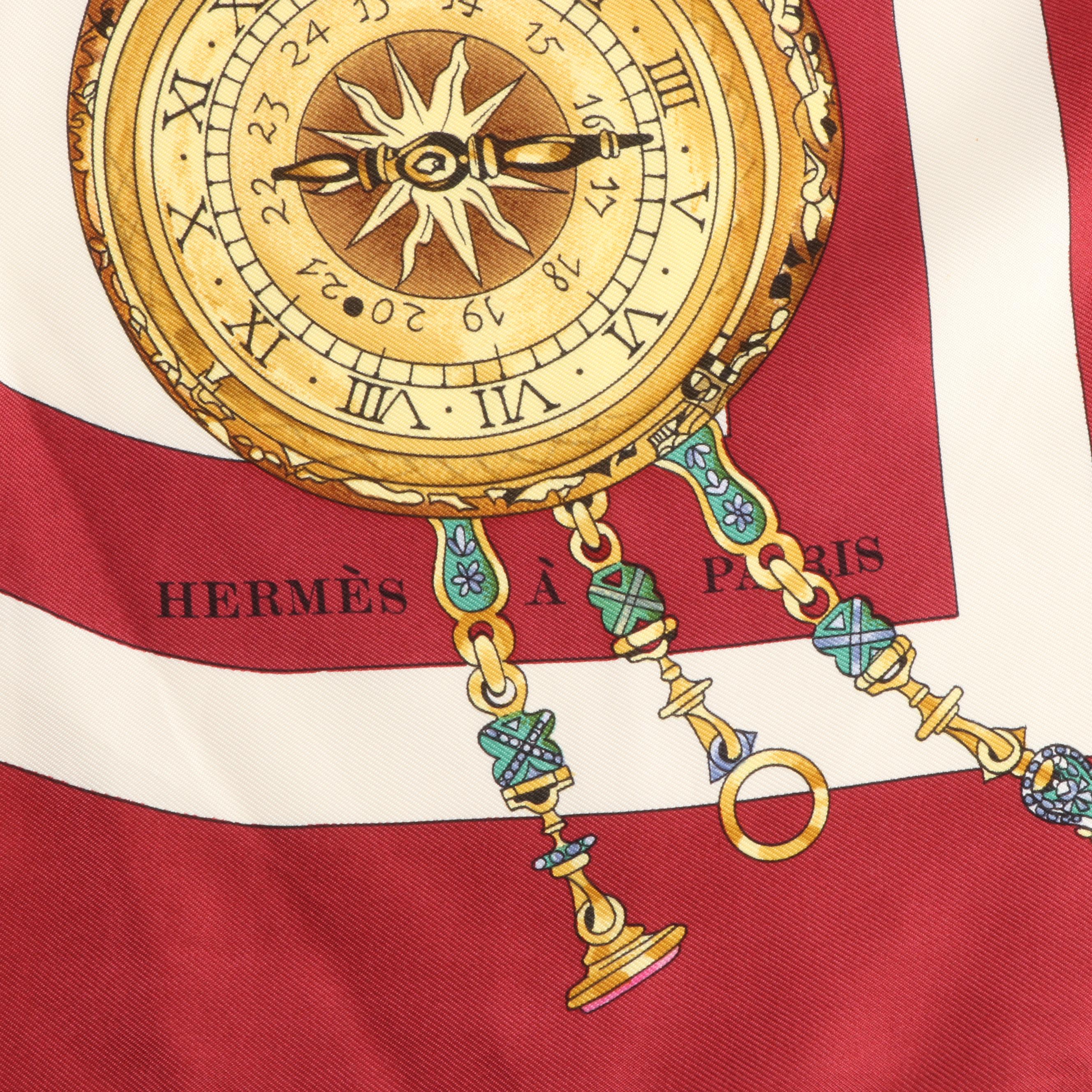 Hermès "La Ronde des Heures" Silk Twill Scarf