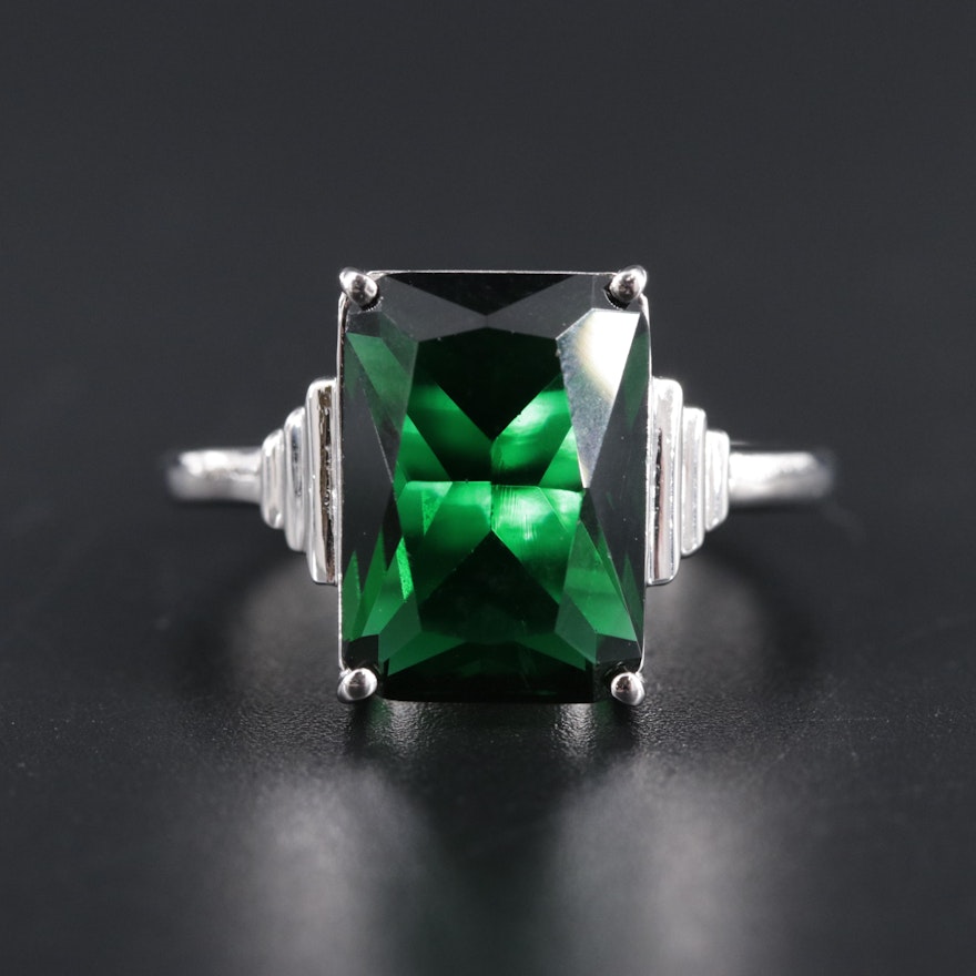 Sterling Silver Emerald Ring