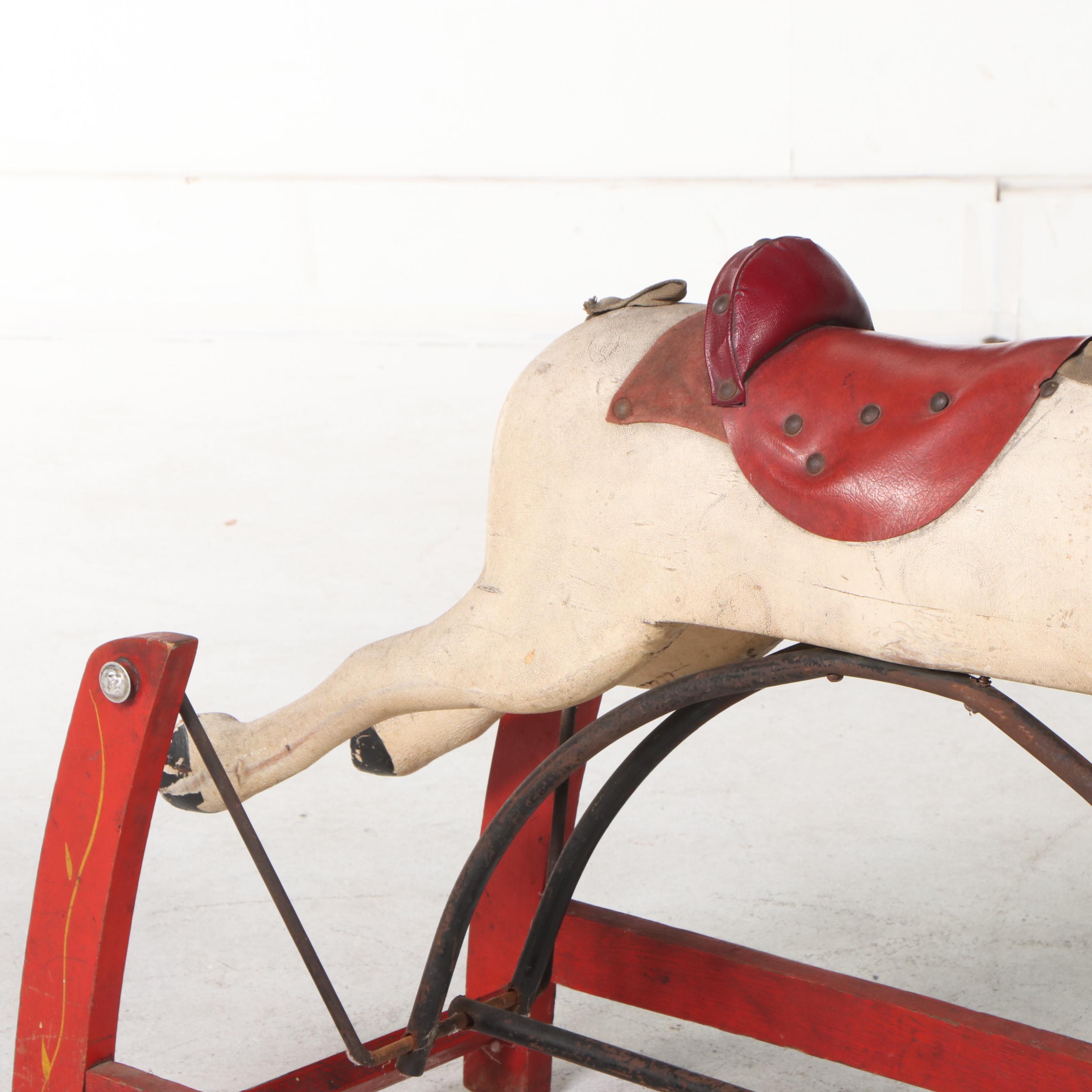 Victorian Wooden Rocking Horse Gilder, Late 19th/ Early 20th Century