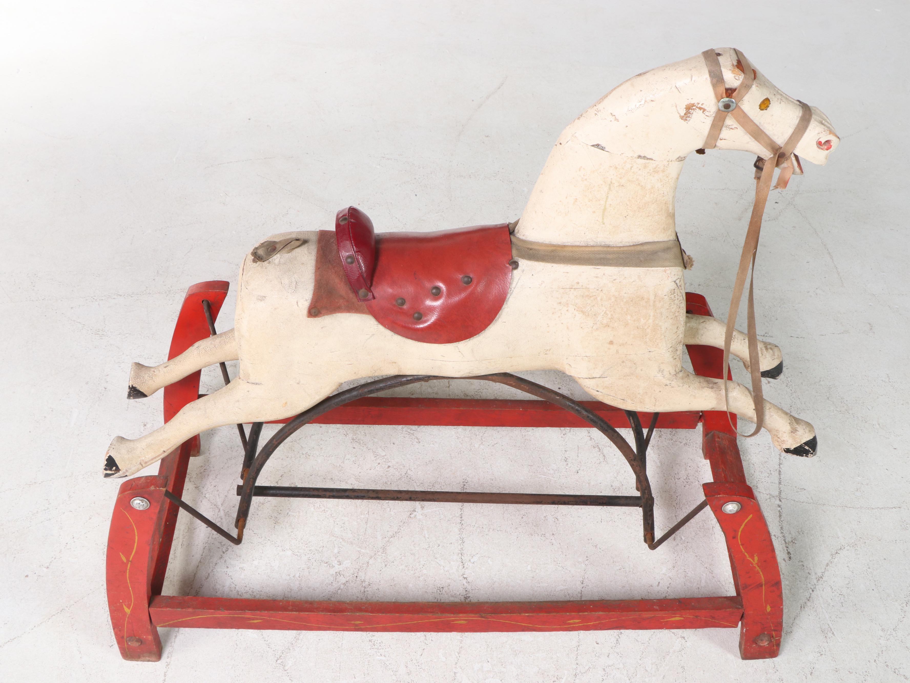 Victorian Wooden Rocking Horse Gilder, Late 19th/ Early 20th Century