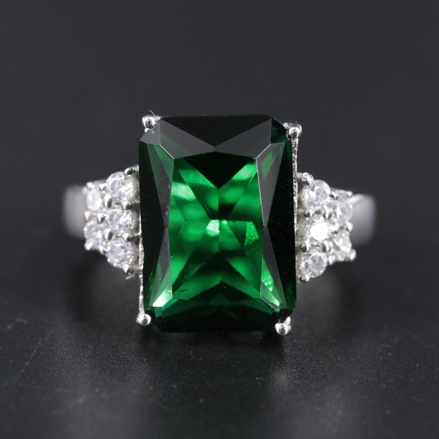 Sterling Emerald Ring