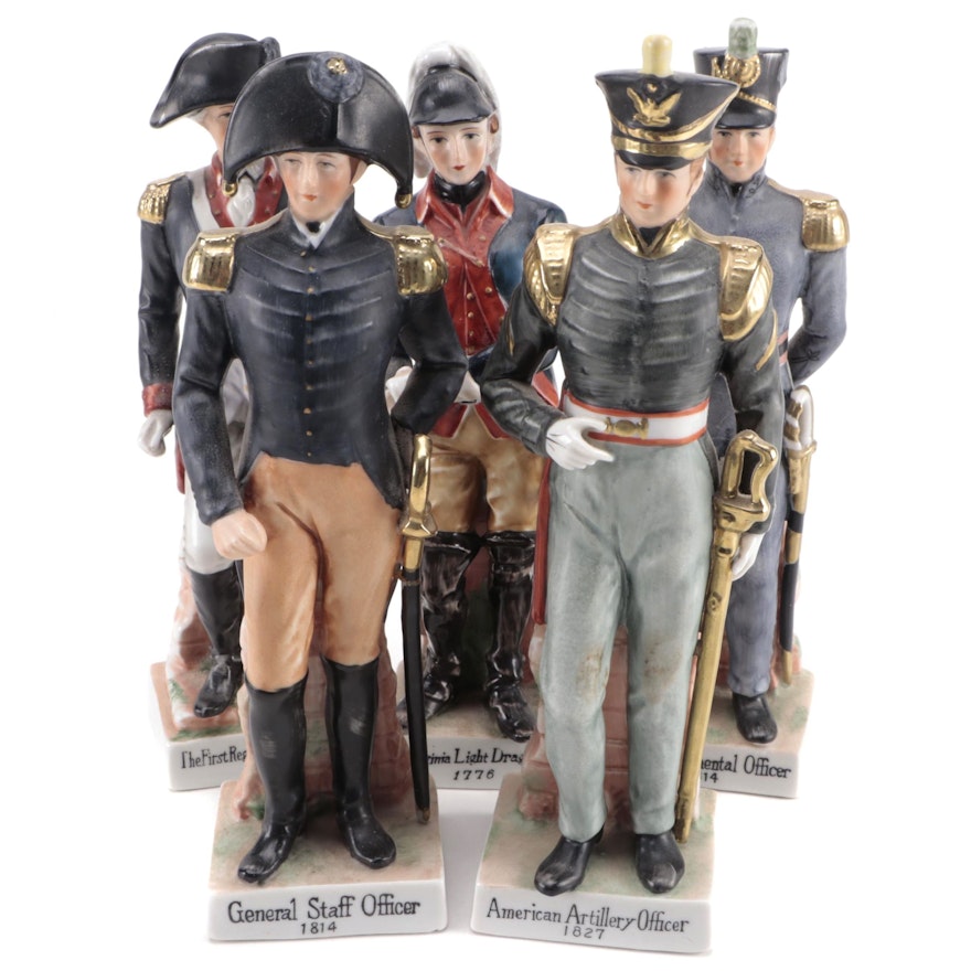 Andrea by Sadek Military Officer Porcelain Figurines