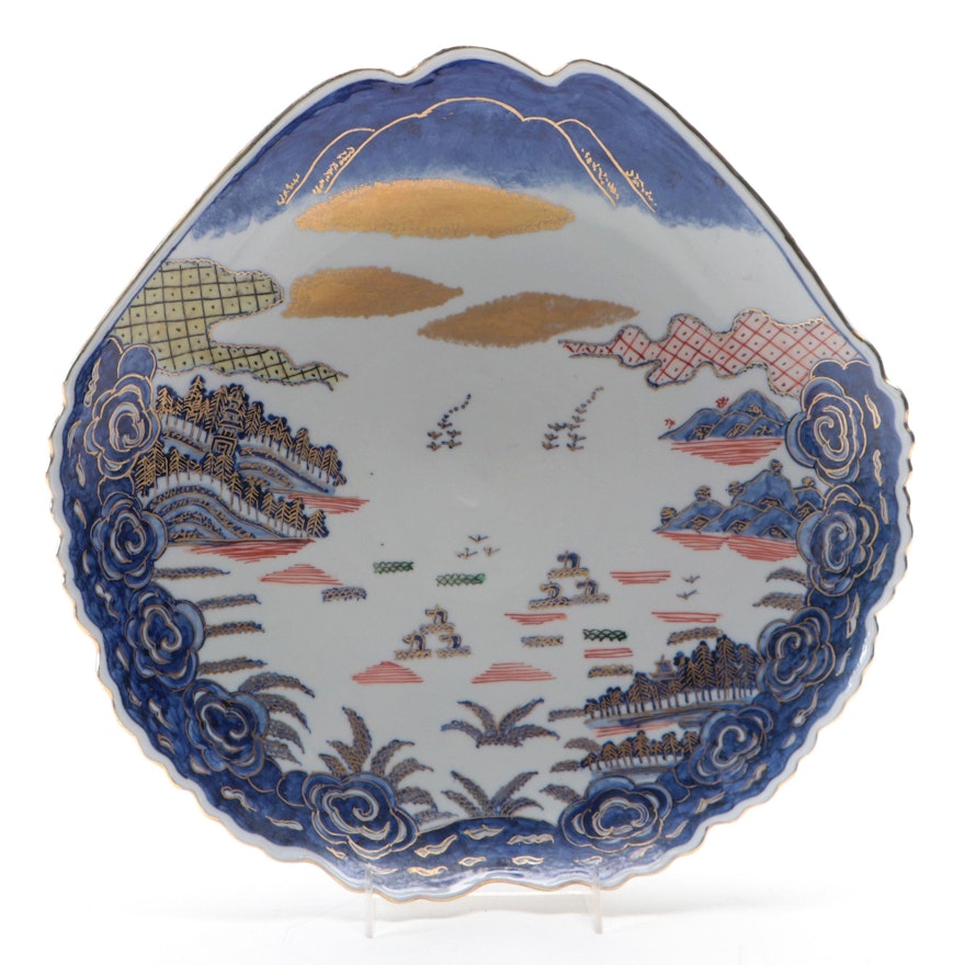 Chinese Porcelain Hand-Painted Shrimp Dish