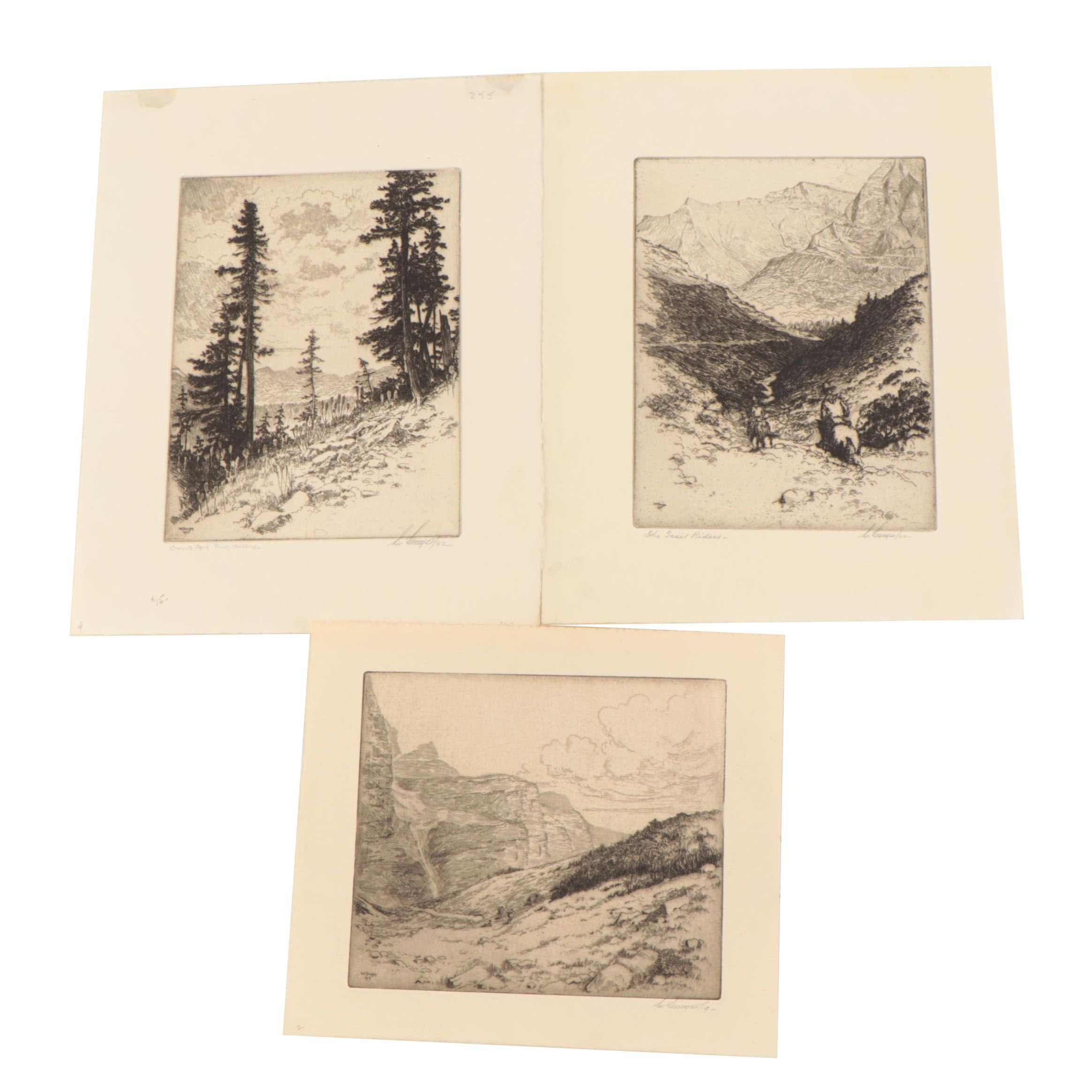 Lee Sturges Etchings Including "Granite Park," Circa 1920