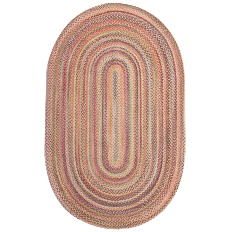 4'9 x 7'10 Handwoven Braided Oval Coiled Area Rug