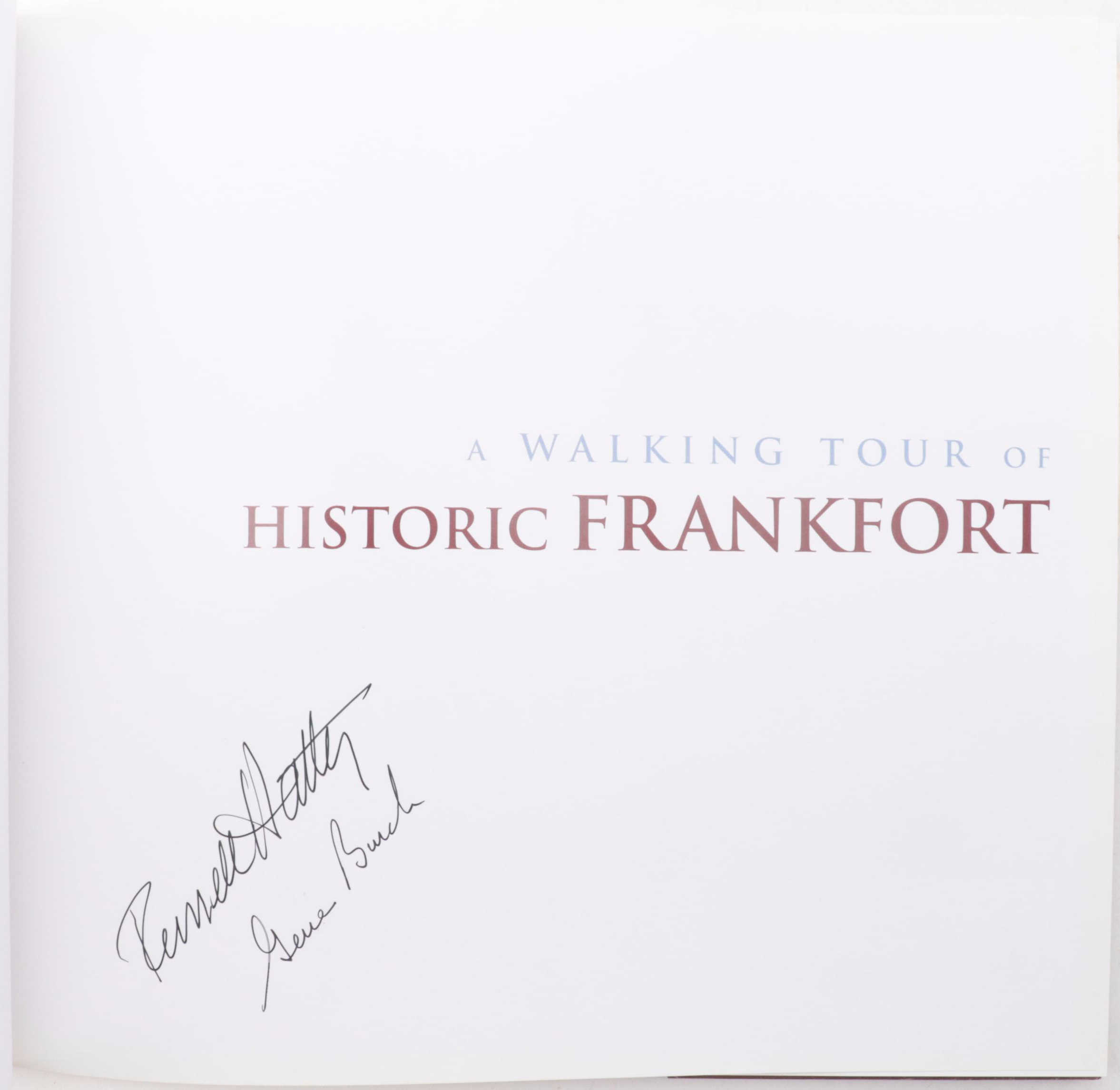 Signed "A Walking Tour of Historic Frankfort" by Russell Hatter and More