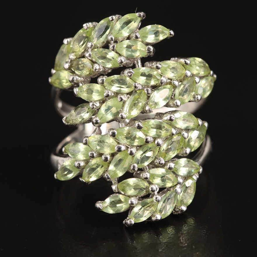 Sterling Peridot Bypass Ring