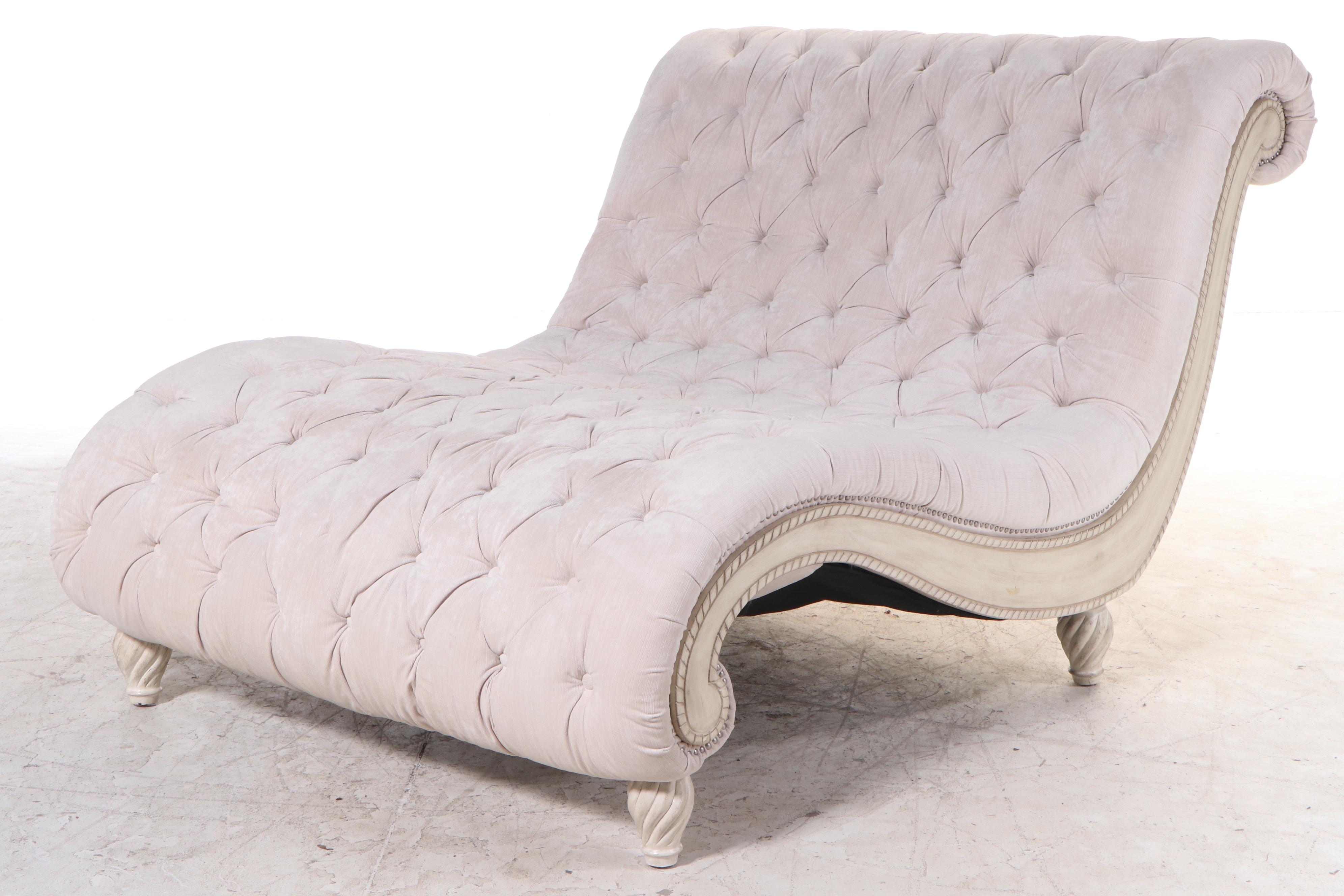 Over-Size Curvilinear Tufted Chaise Lounge
