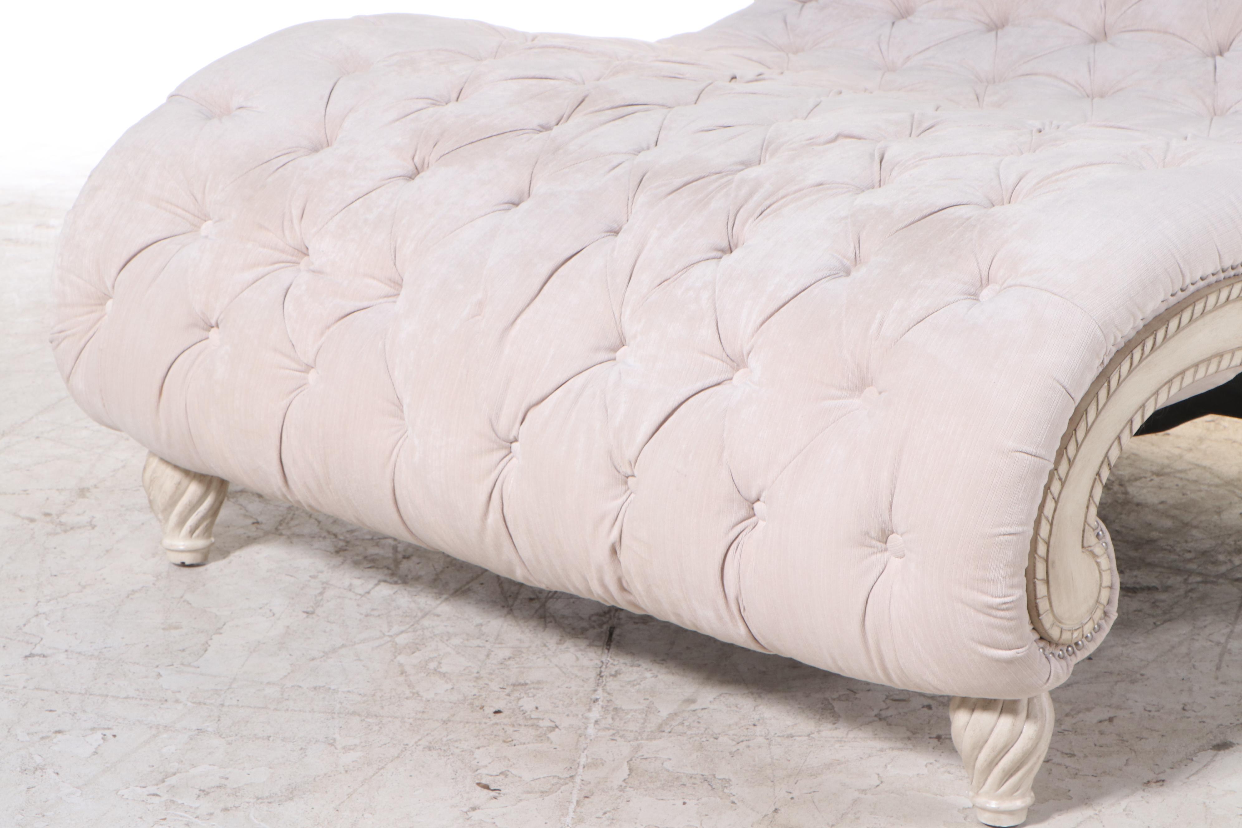 Over-Size Curvilinear Tufted Chaise Lounge