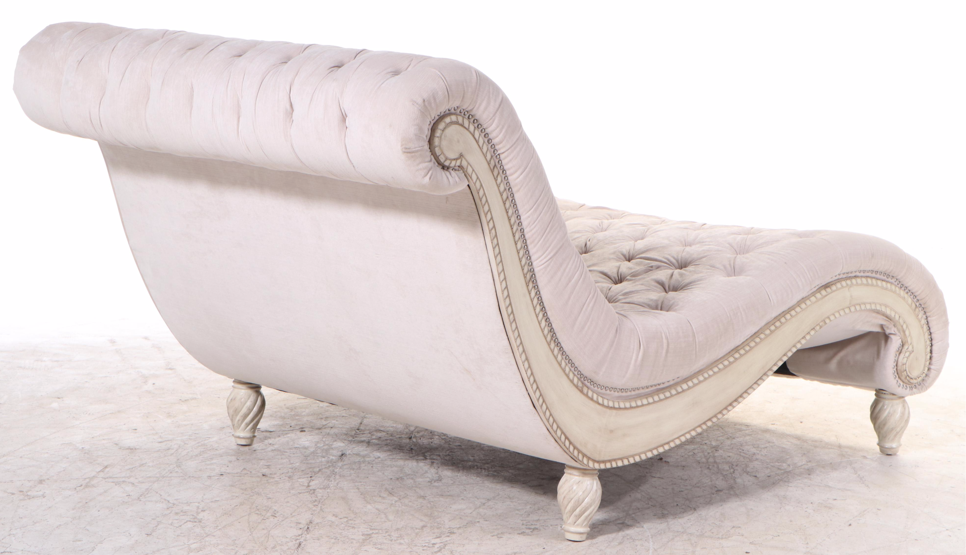 Over-Size Curvilinear Tufted Chaise Lounge