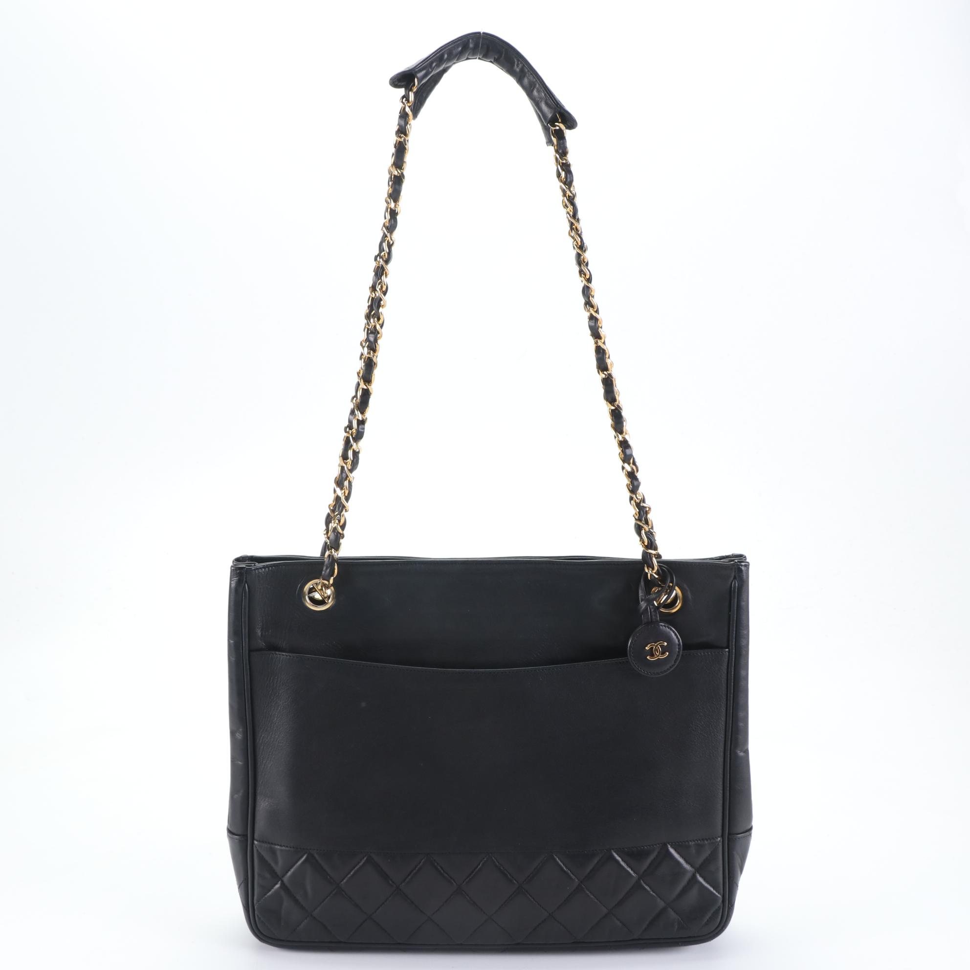 Chanel Slim Shoulder Bag in Black Quilted Calfskin Leather