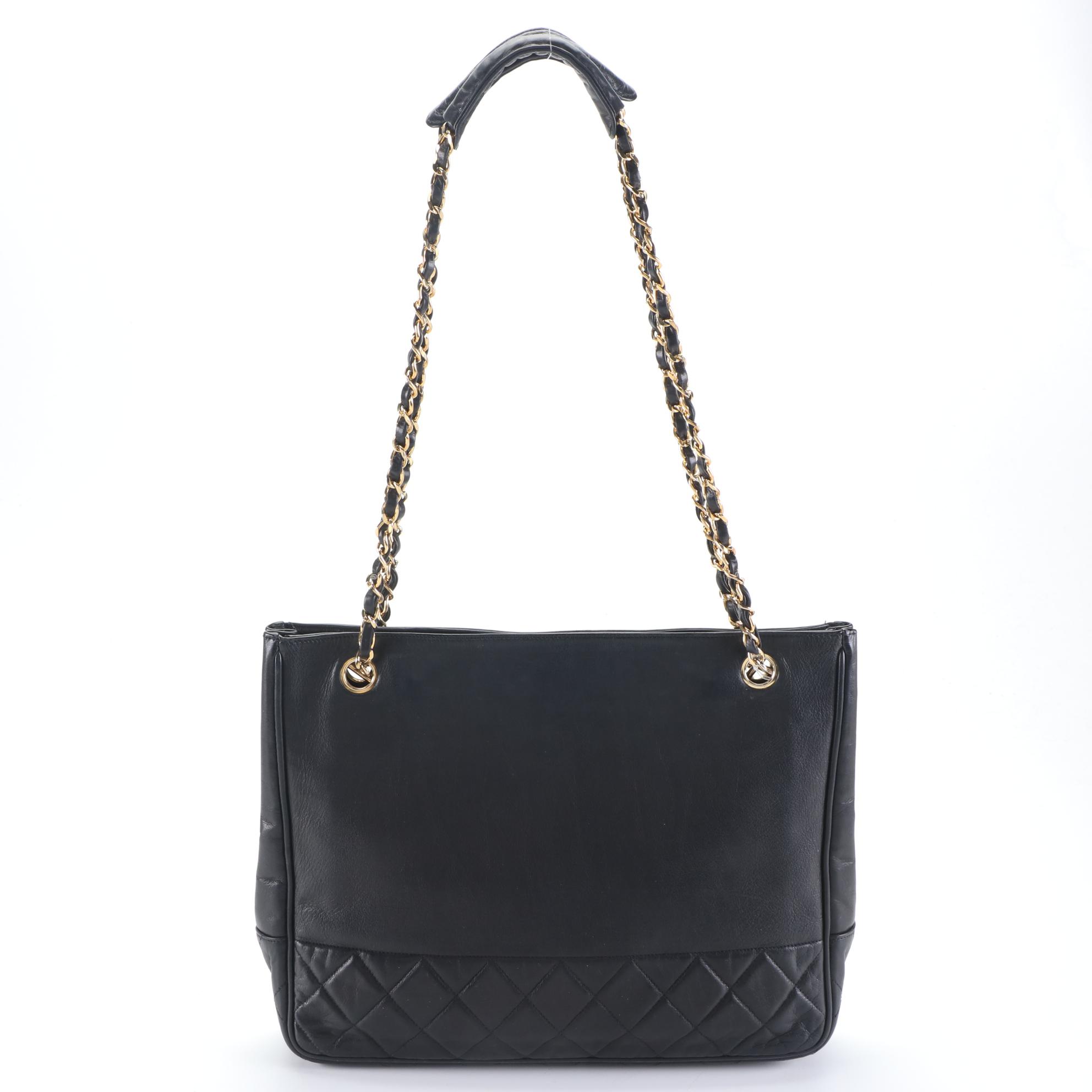 Chanel Slim Shoulder Bag in Black Quilted Calfskin Leather