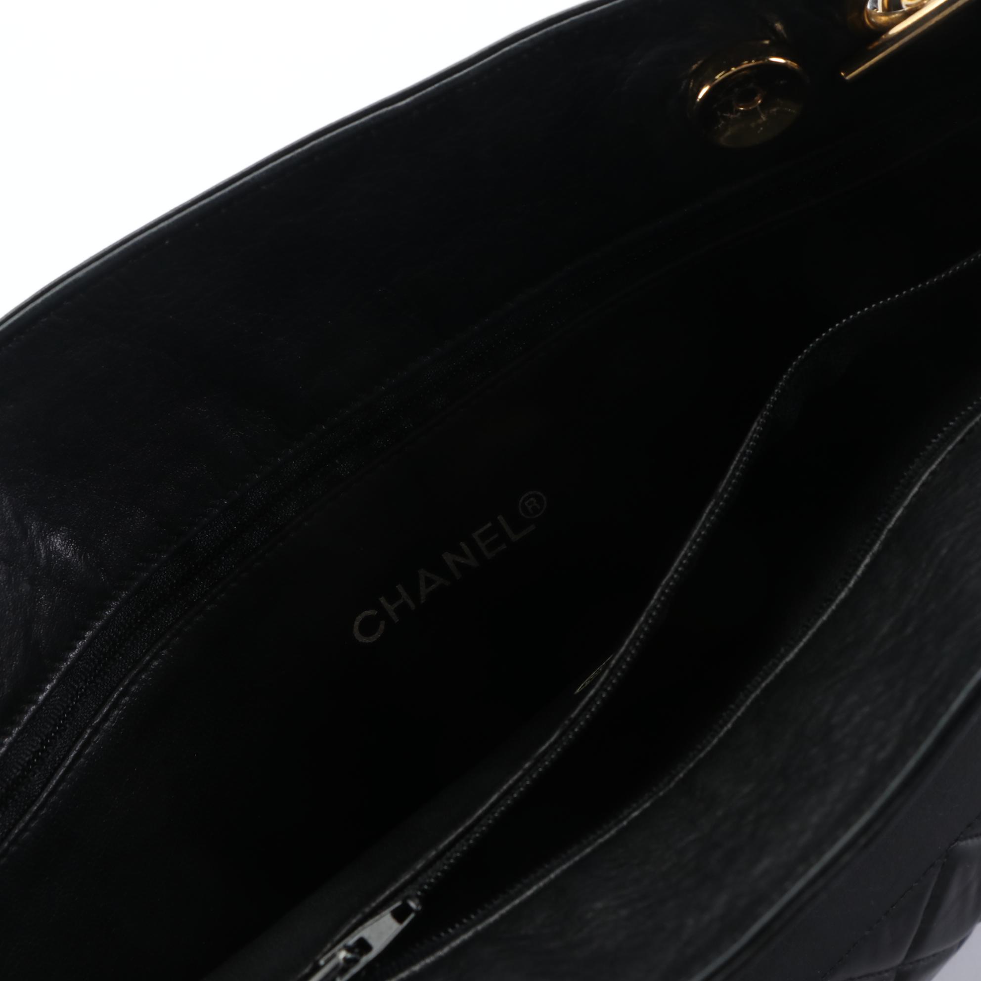 Chanel Slim Shoulder Bag in Black Quilted Calfskin Leather