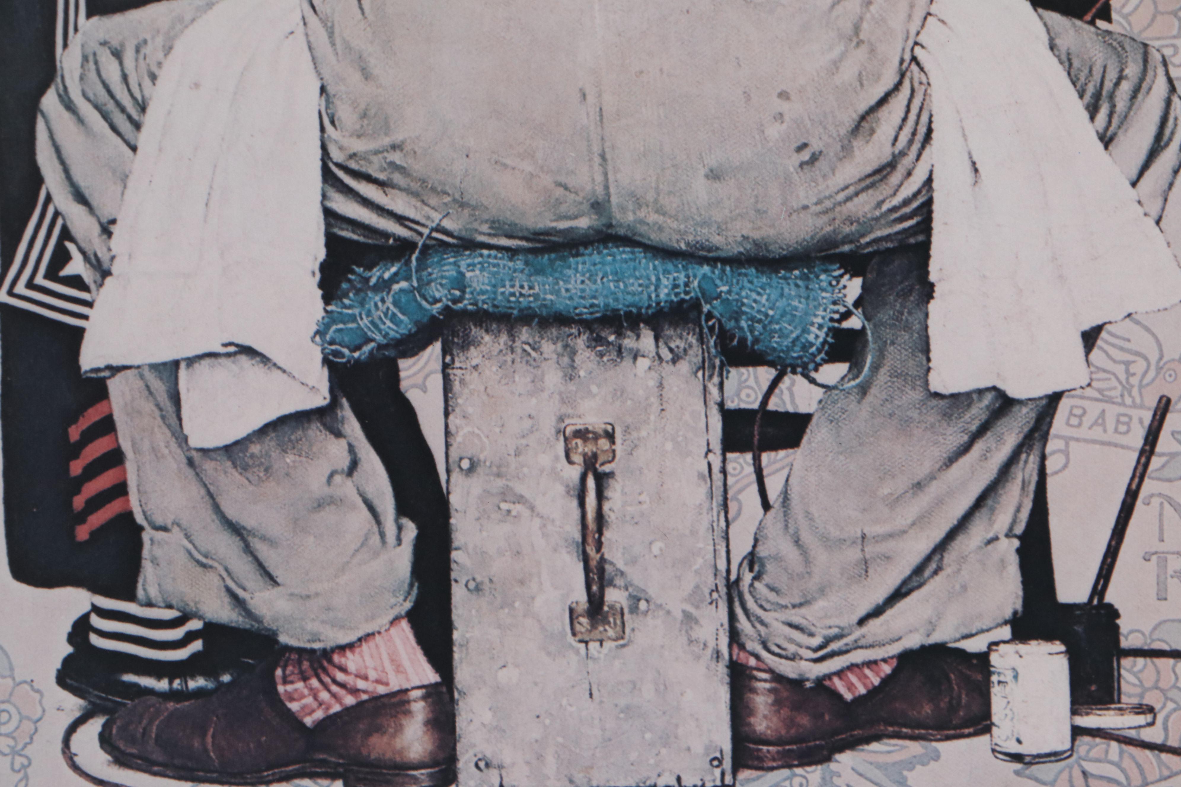 Offset Lithograph After Norman Rockwell "The Tattoo Artist"