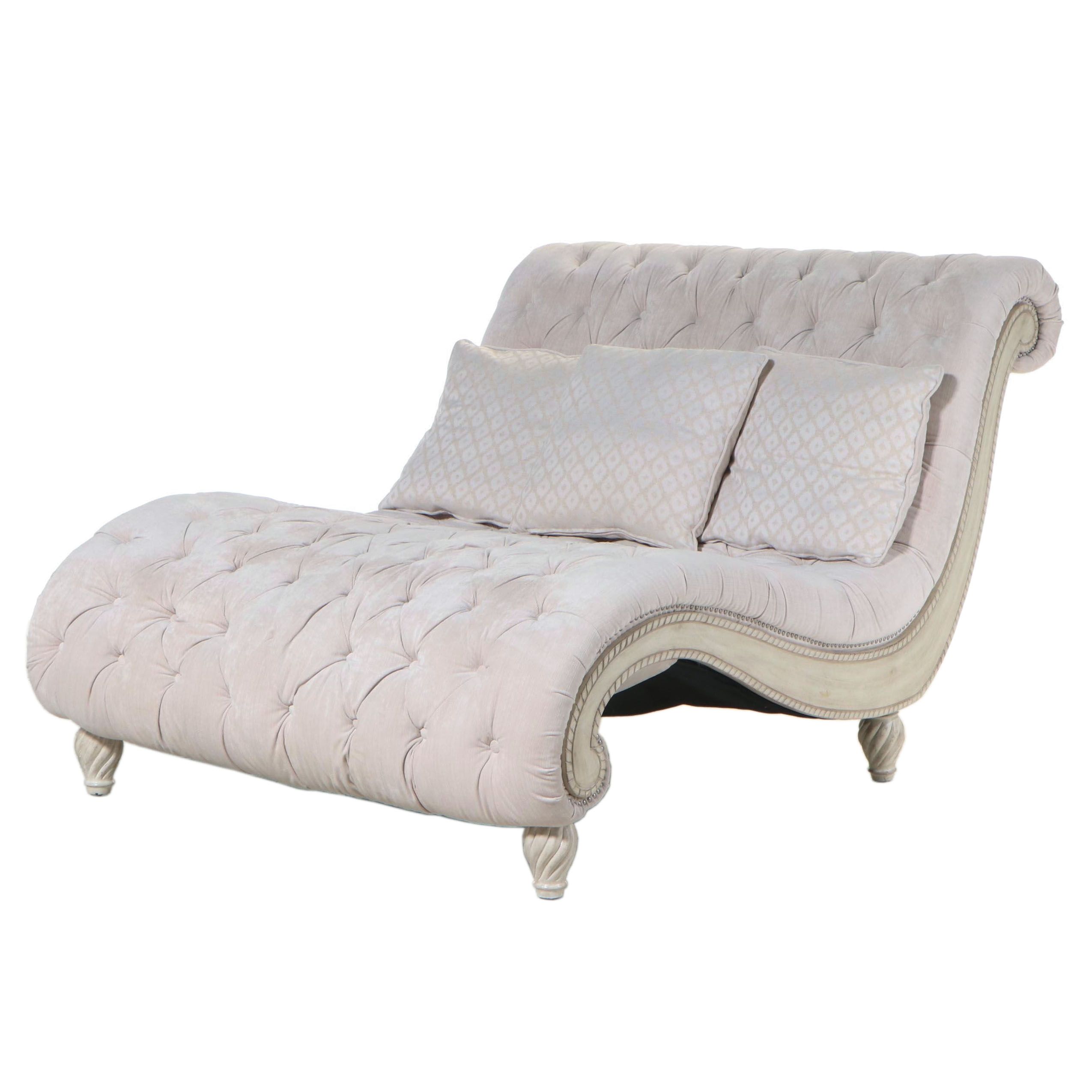Over-Size Curvilinear Tufted Chaise Lounge
