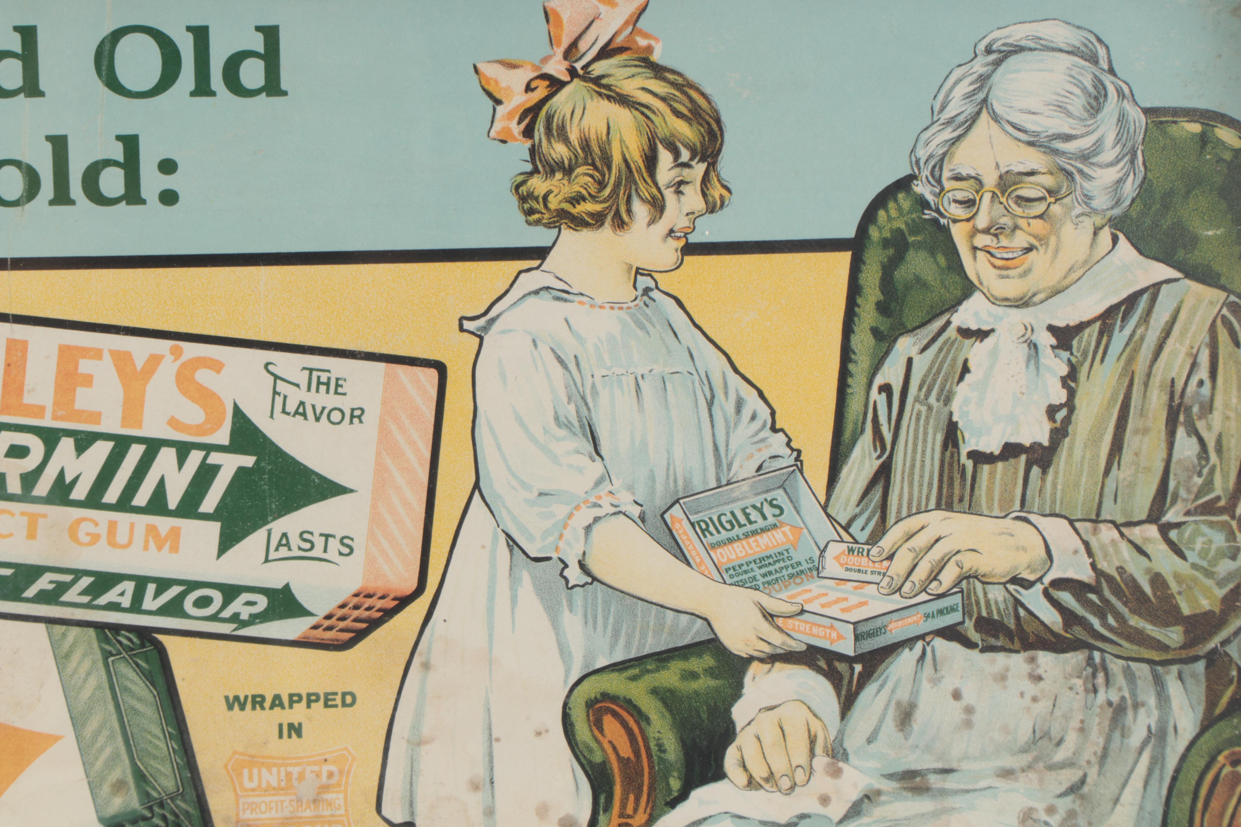 Lithograph Advertisement for Wrigley's Chewing Gum