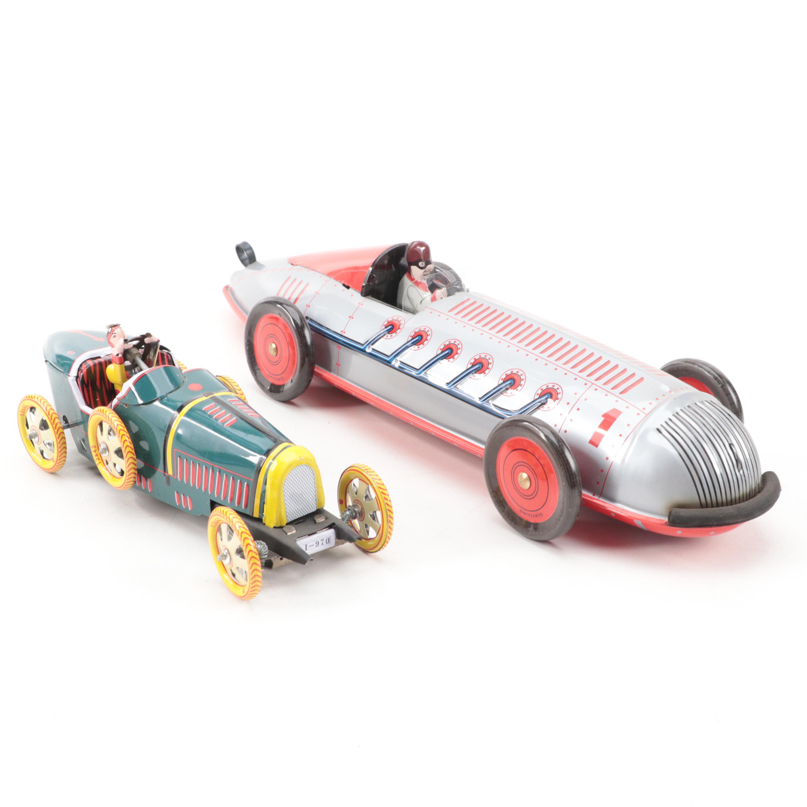 Schylling and Other Tin Lithograph Toy Cars, Contemporary