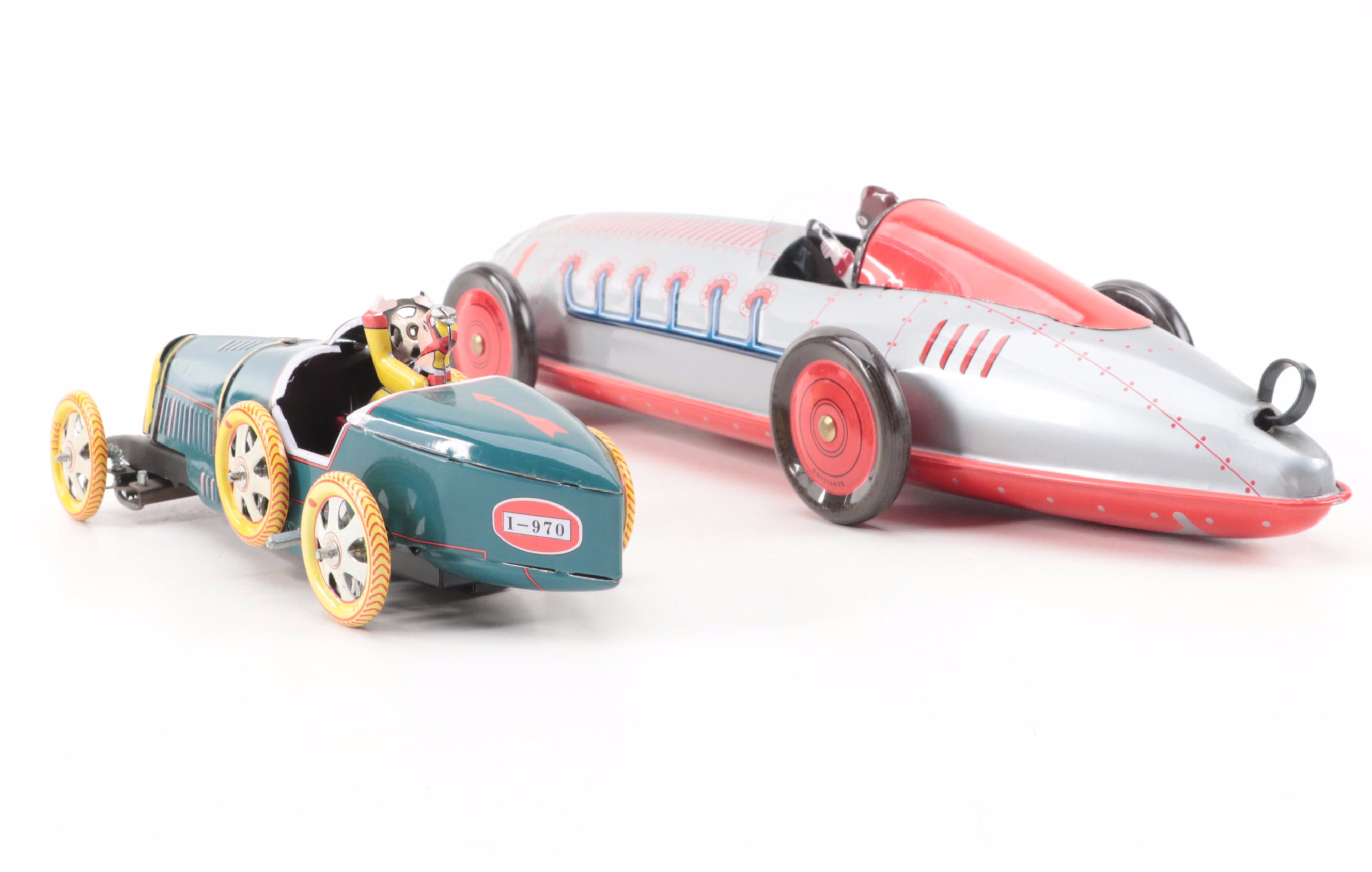 Schylling and Other Tin Lithograph Toy Cars, Contemporary
